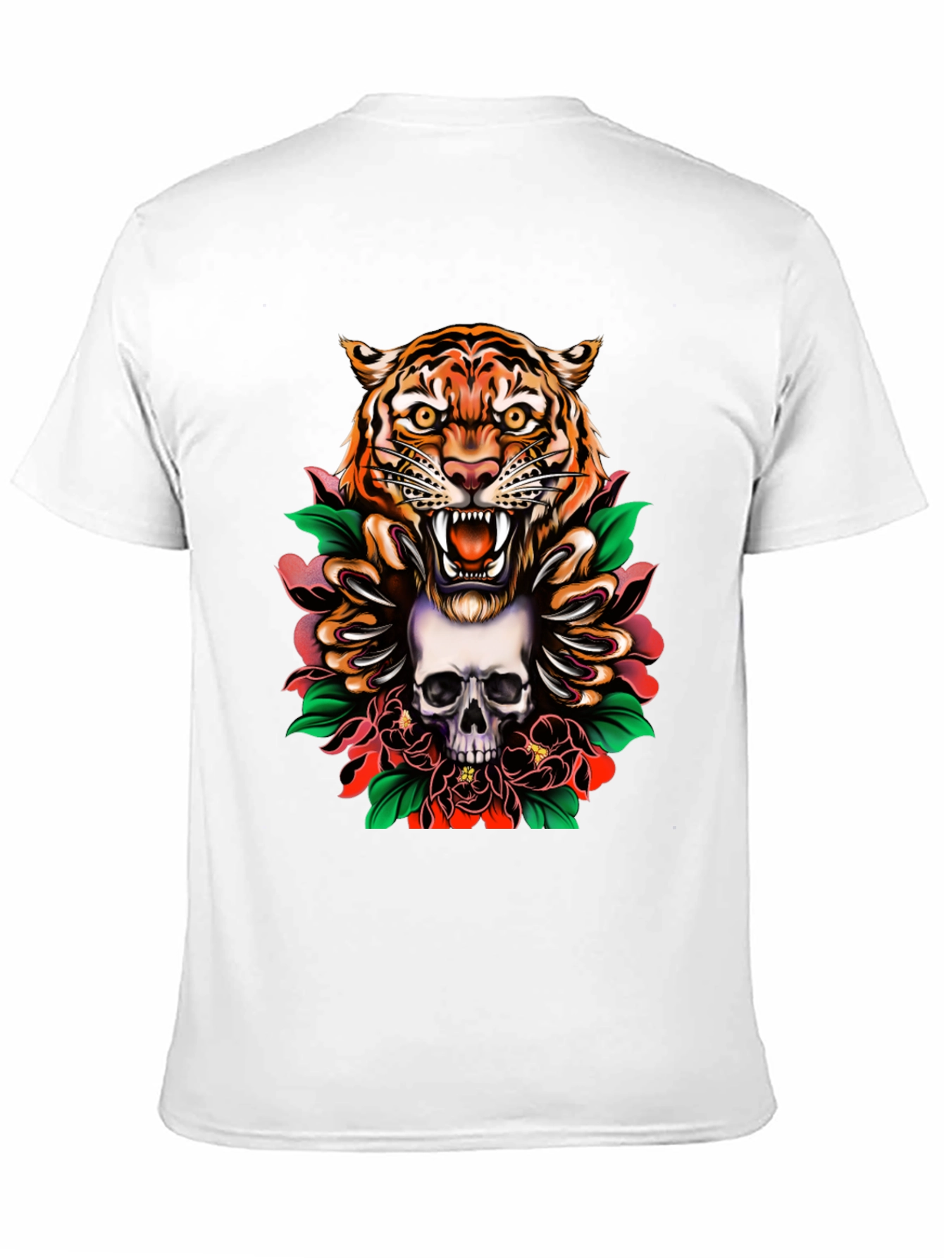 Tiger & Skull Graphic Tee - Edgy Streetwear - 11