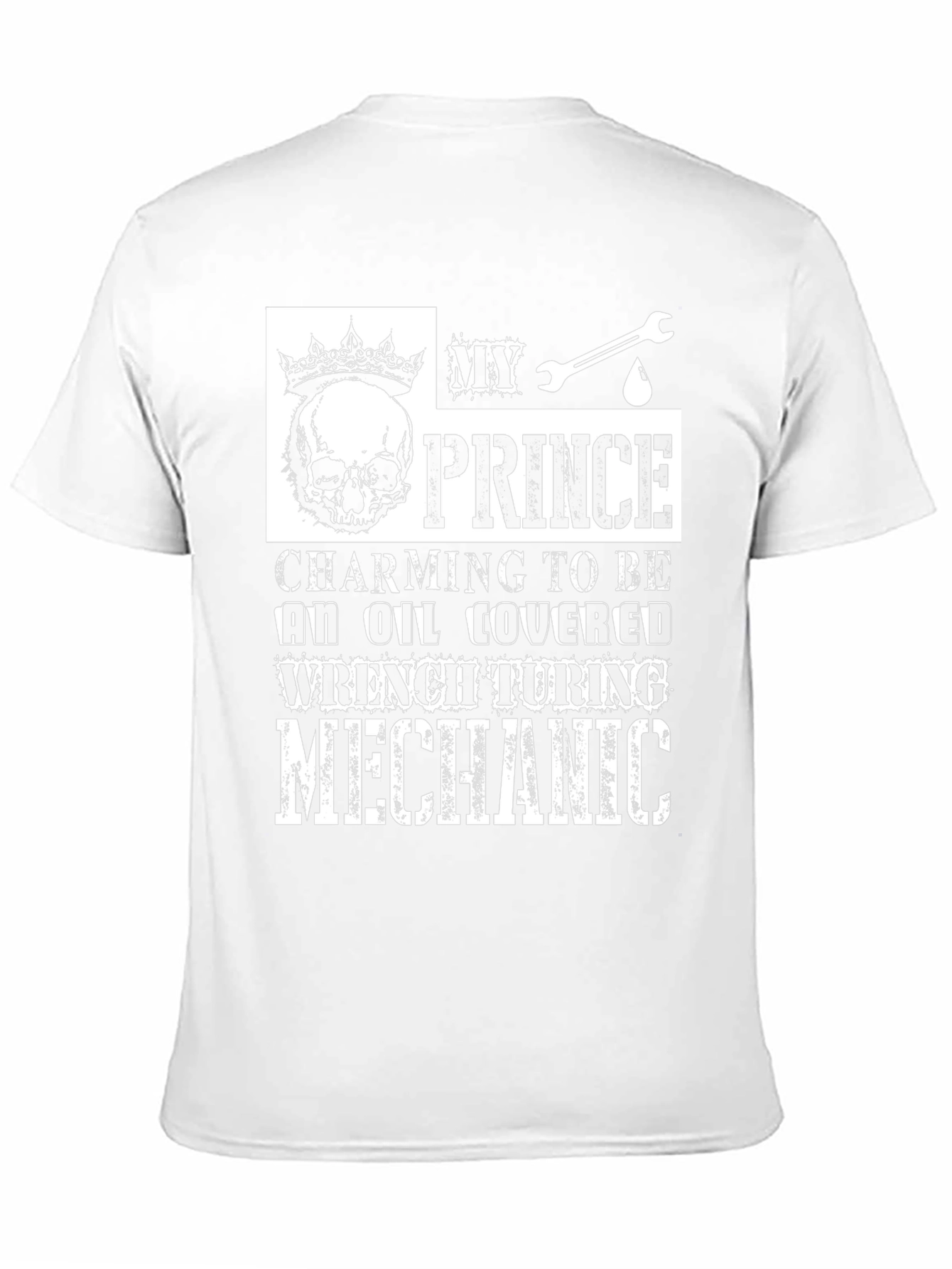 Black My Prince Mechanic T-Shirt - Oil Covered Wrench Turning view 11