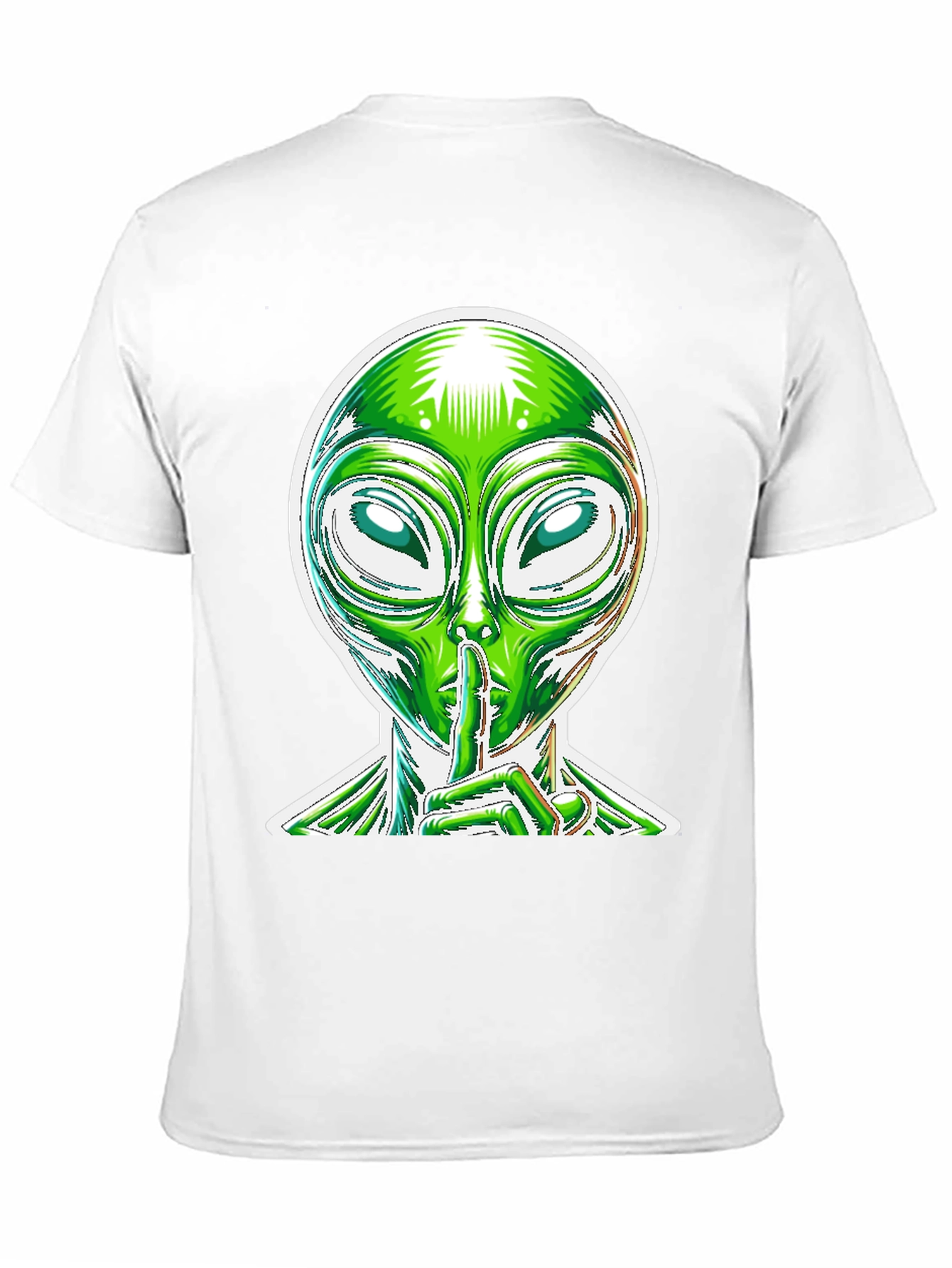 Black Alien Shhh Graphic Tee - Black Cotton Blend Shirt view 11