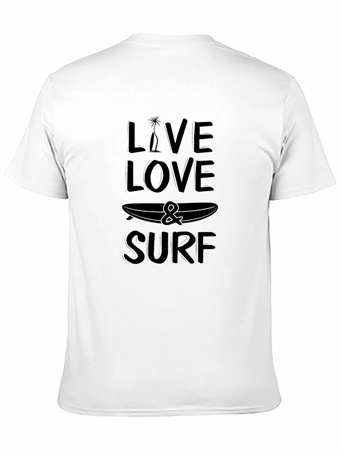 Black Live Love Surf Graphic Tee - Black Cotton T-Shirt view 11