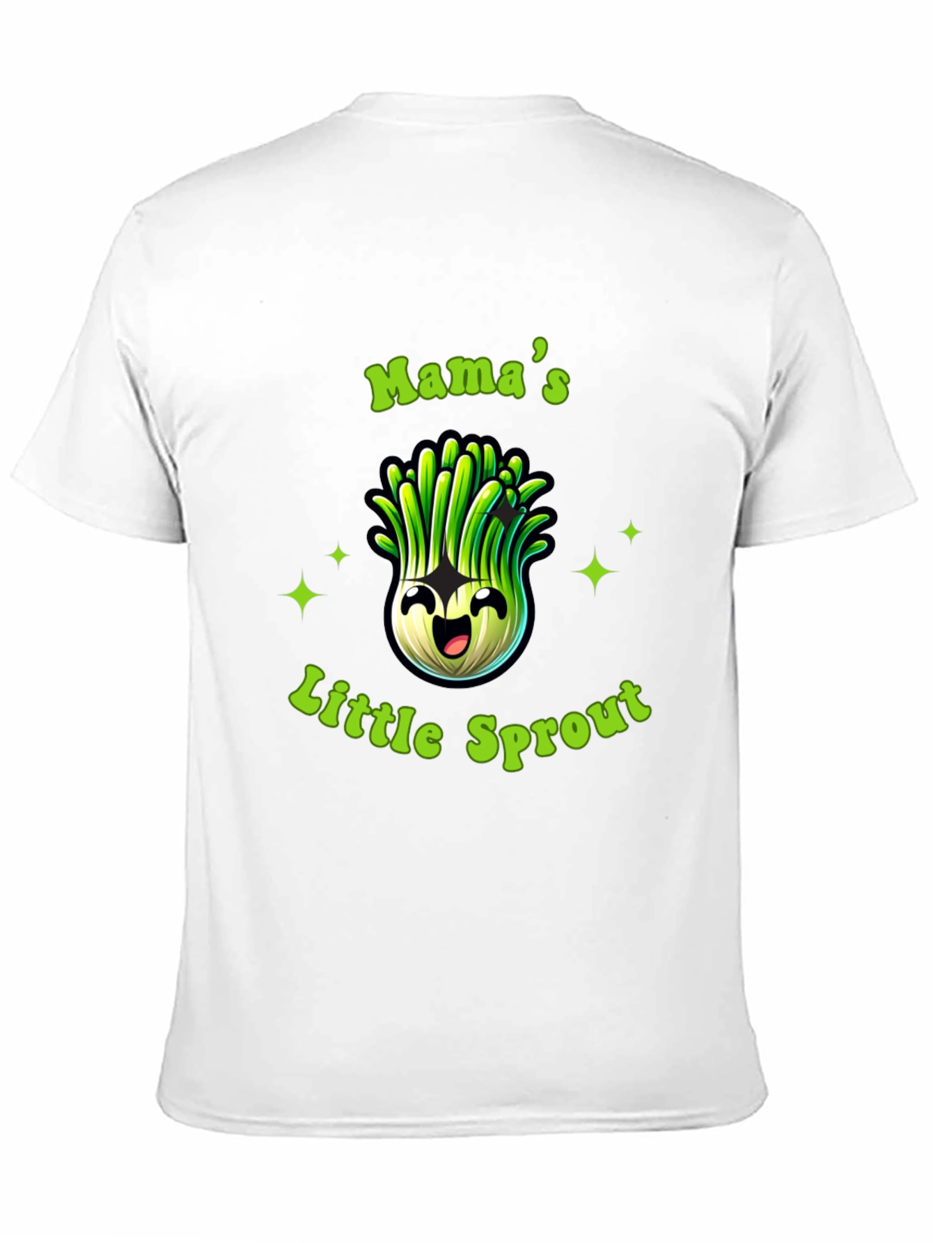 Black Mama's Little Sprout Black T-Shirt - Cute Onion Cartoon view 11