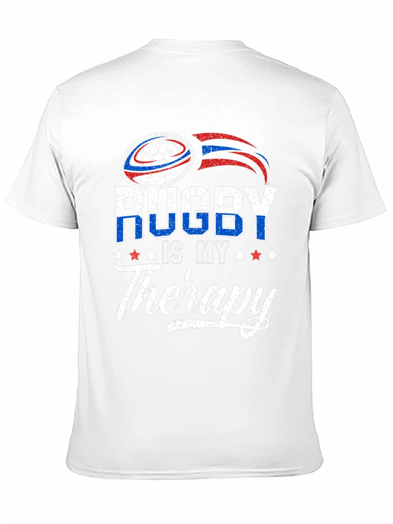 Black Rugby Is My Therapy Graphic T-Shirt view 11