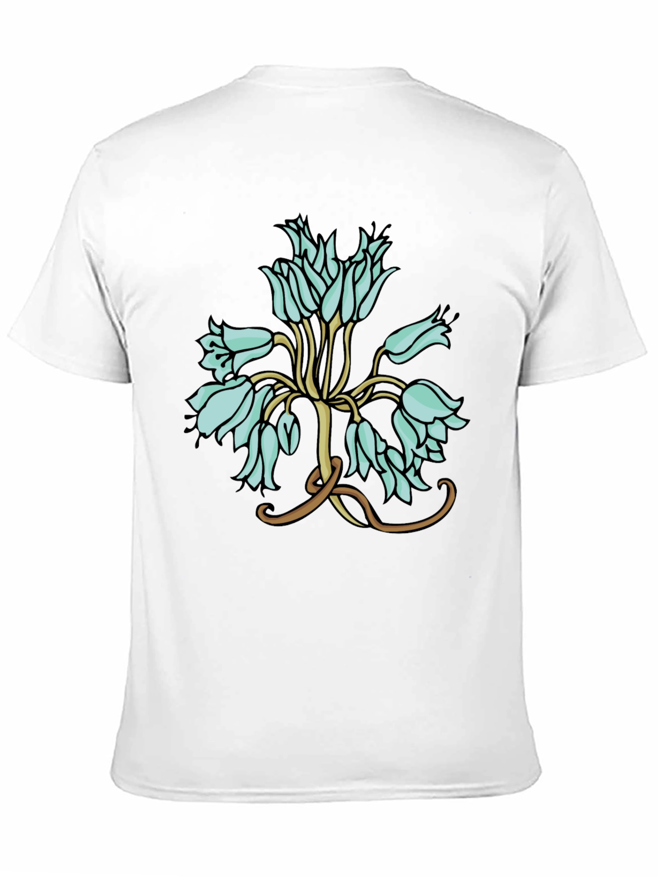 Black Floral T-Shirt - Artistic Flower Design view 11