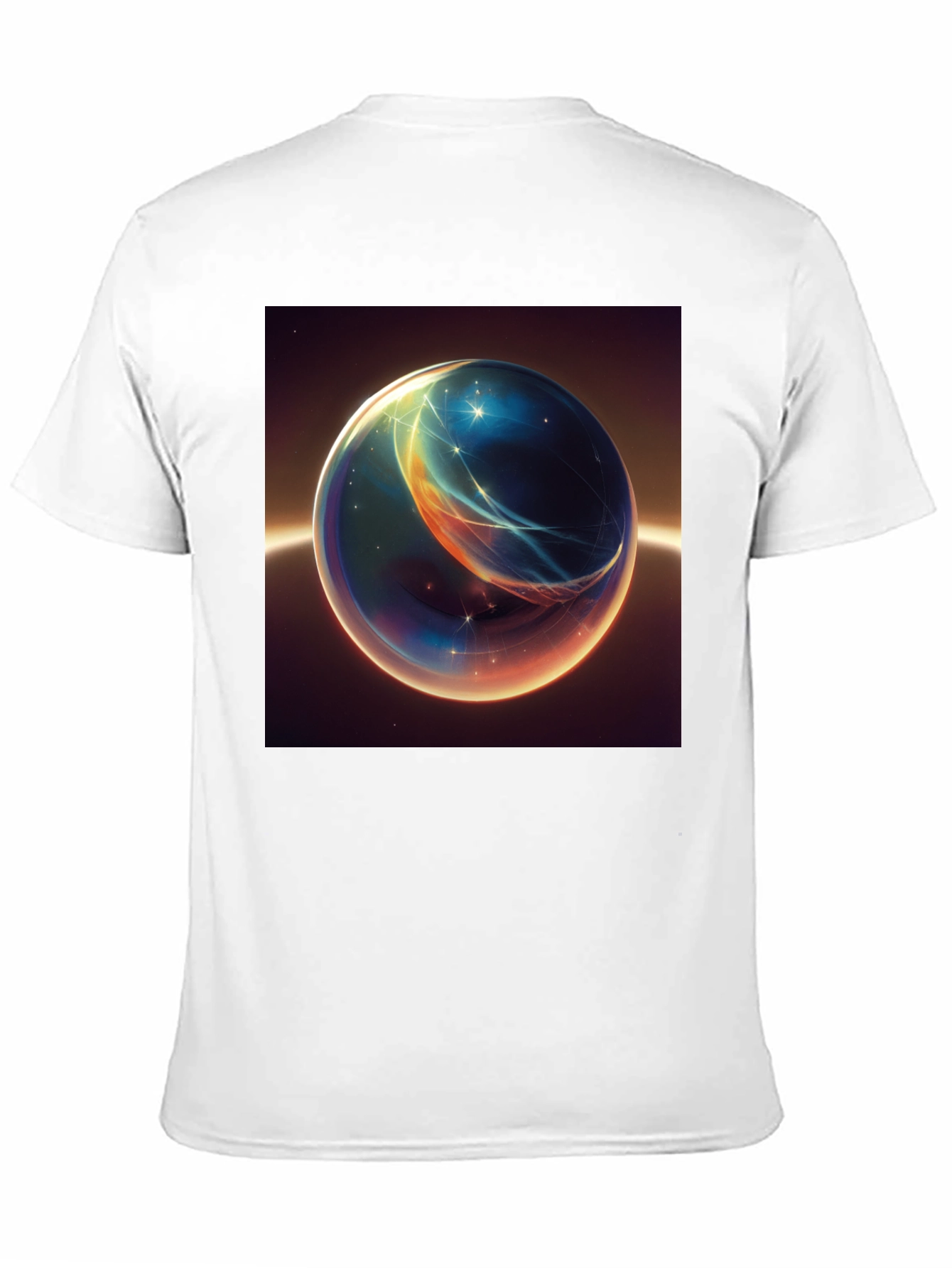 Black Abstract Space Orb Graphic T-Shirt view 11