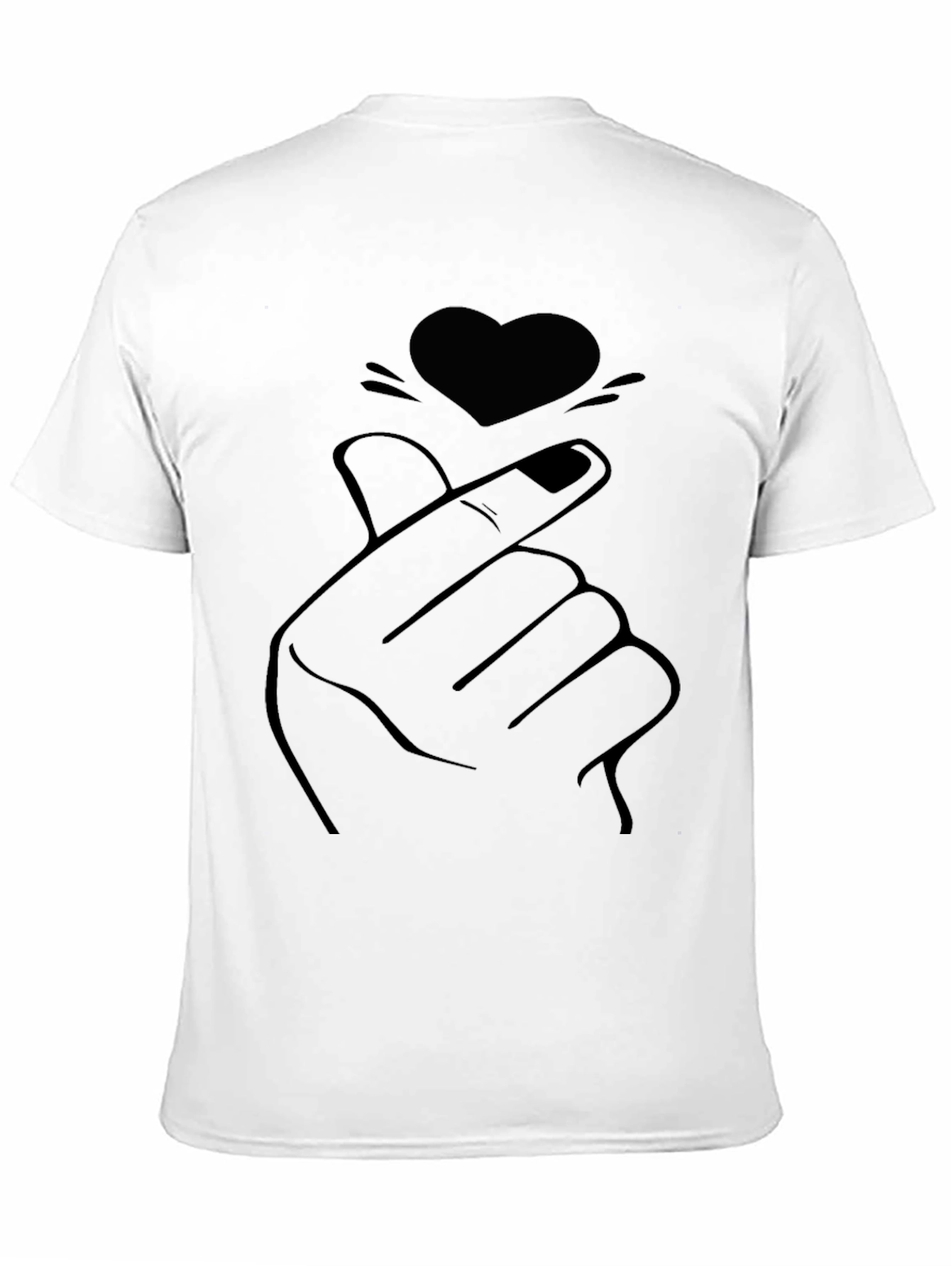 Black Heart Finger Gesture Graphic T-Shirt - Trendy Minimalist Tee view 11