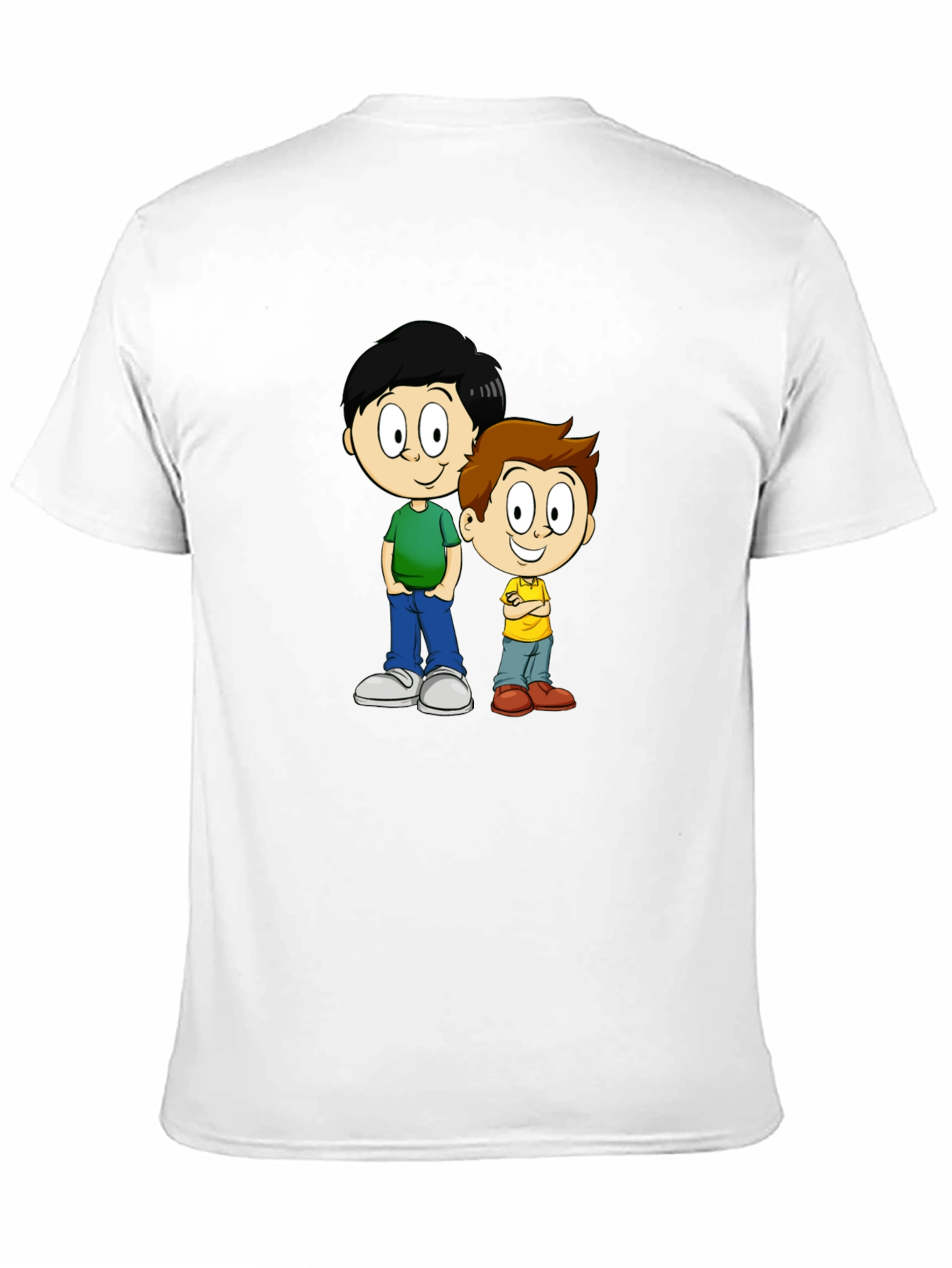 Cartoon Brothers Graphic Tee - Black Cotton Blend - 11