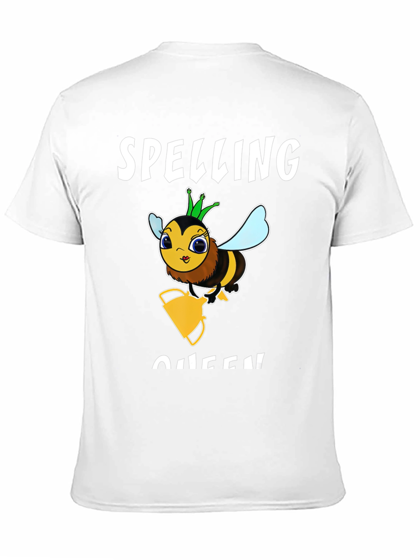 Black Spelling Bee Queen Graphic T-Shirt - Black Cotton Tee view 11
