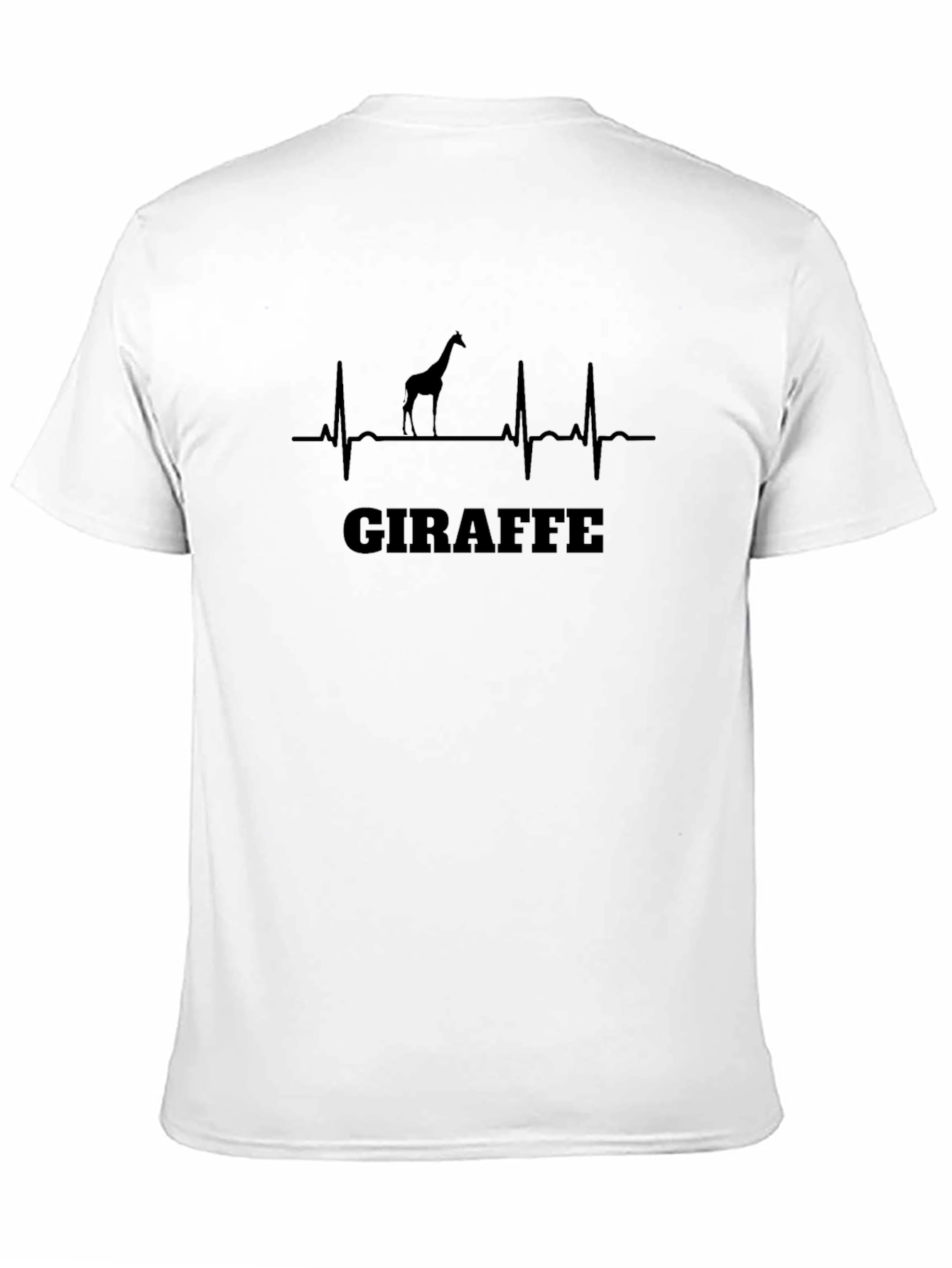 Black Giraffe Heartbeat Graphic Tee - Black Cotton T-Shirt view 11