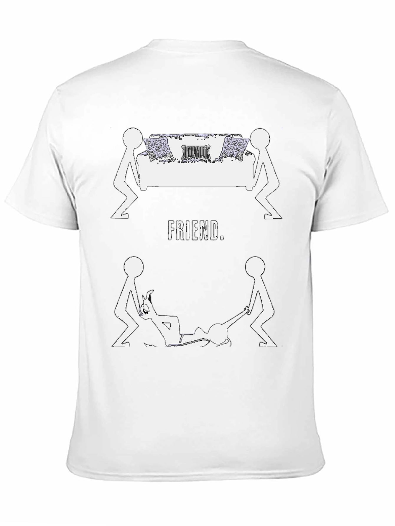 Black Funny FRIEND. Graphic Tee - Black Cotton view 11