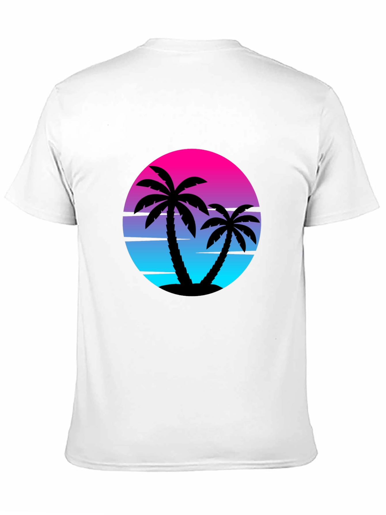 Black Retro Sunset Palm Tree Graphic Tee - Black view 11