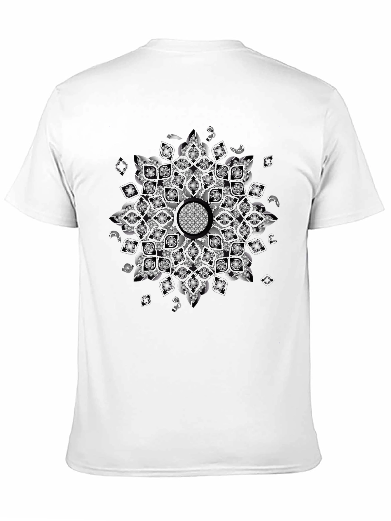 Black Black Tee with Mandala Design view 11