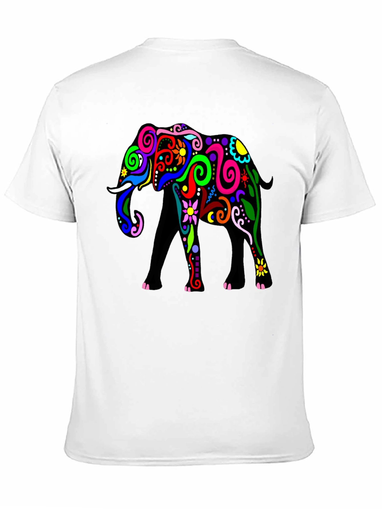 Black Elephant Graphic Tee - Black Cotton T-Shirt view 11