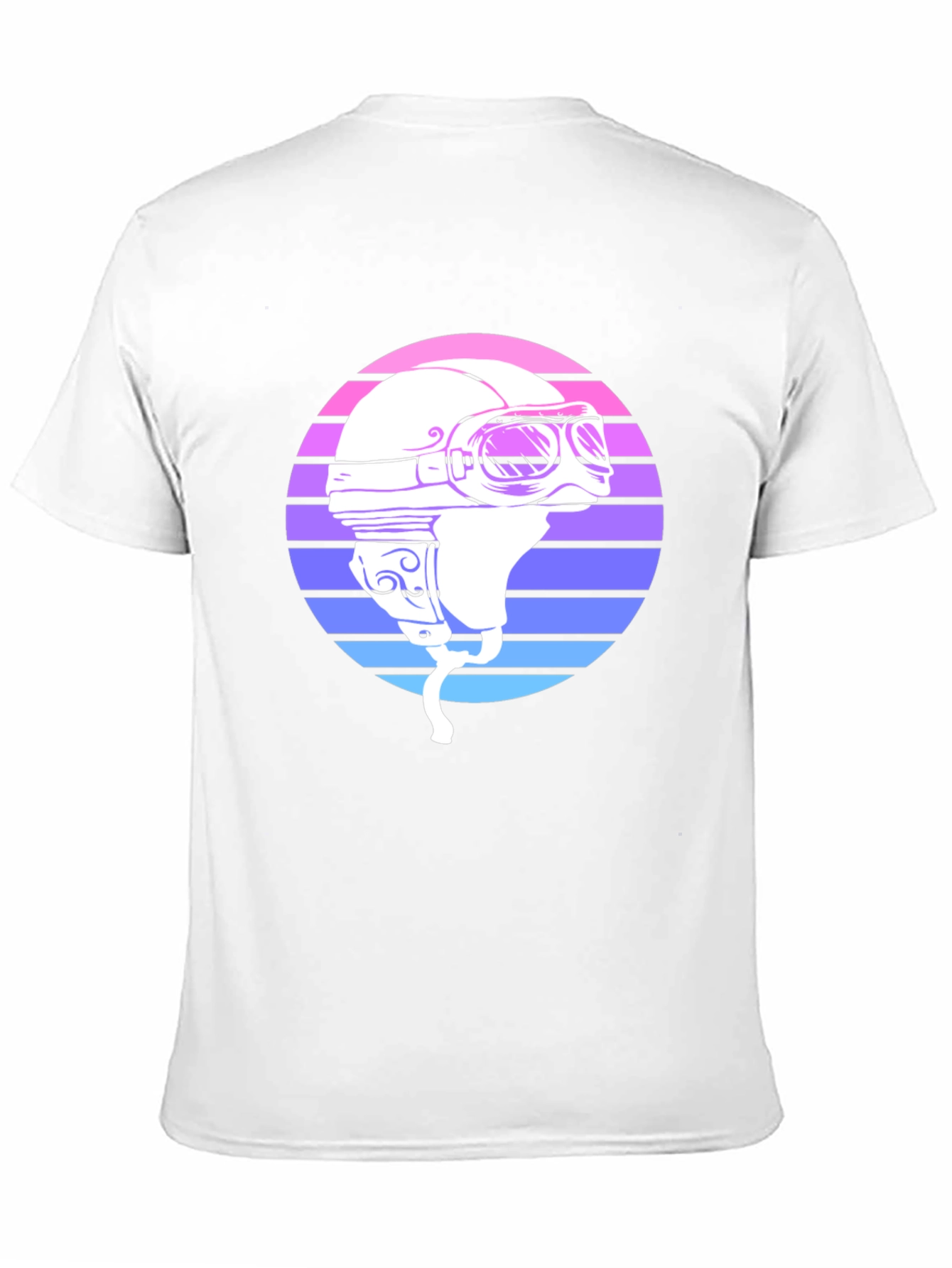 Black Retro Motorcycle Helmet Graphic Tee - Black view 11