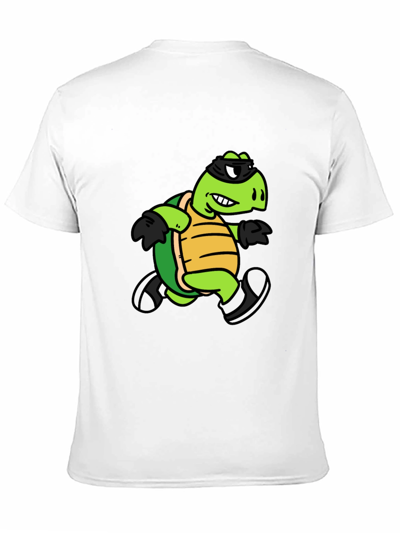 Black Cool Turtle Graphic Tee - Black Cotton T-Shirt view 11