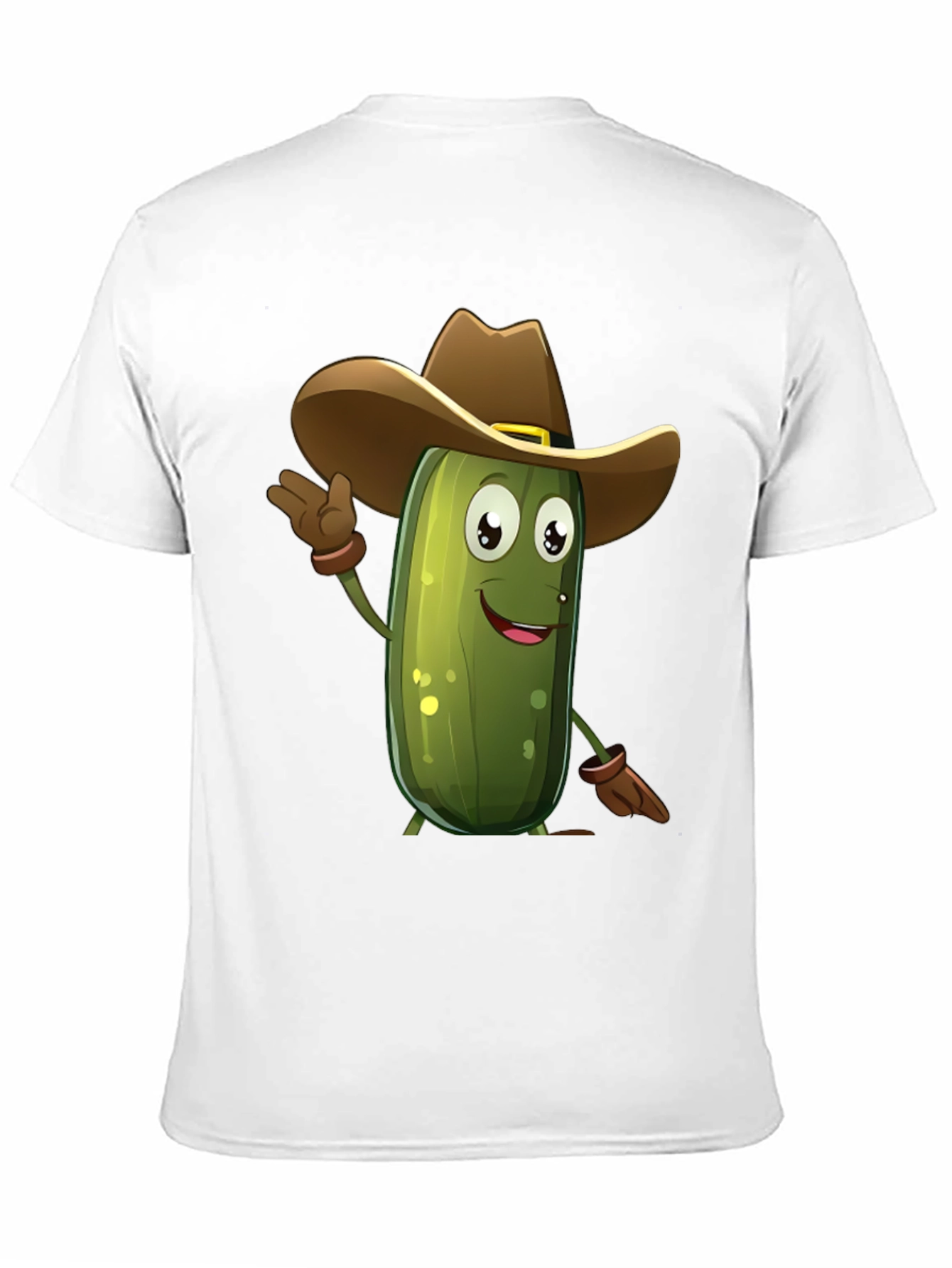 Black Pickle Cowboy T-Shirt - Funny Cartoon Tee view 11