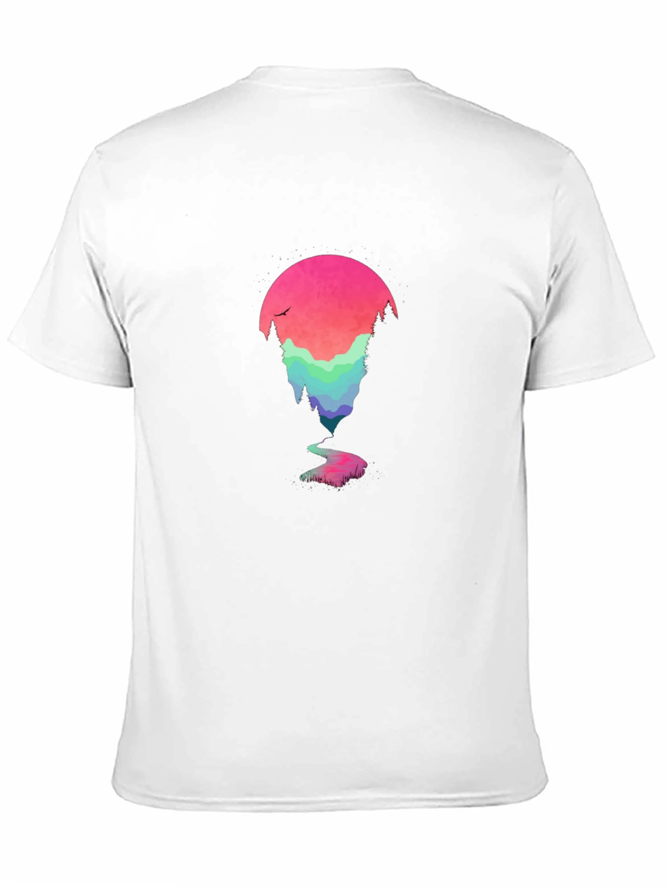 Black Nature Scene Graphic Tee - Black Cotton Blend view 11