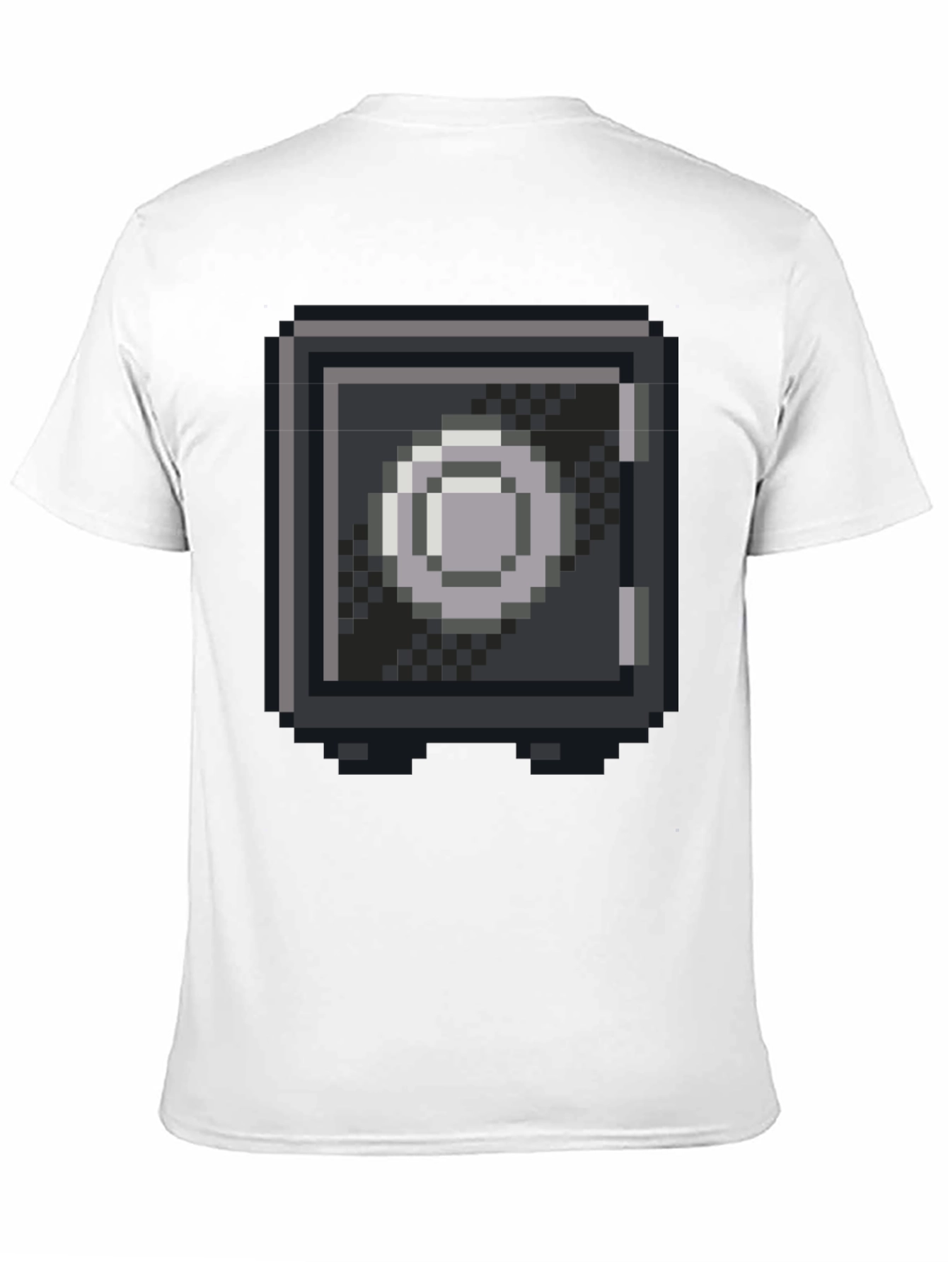 Black Pixelated Safe Graphic Tee - Black Cotton Blend Casual Shirt view 11