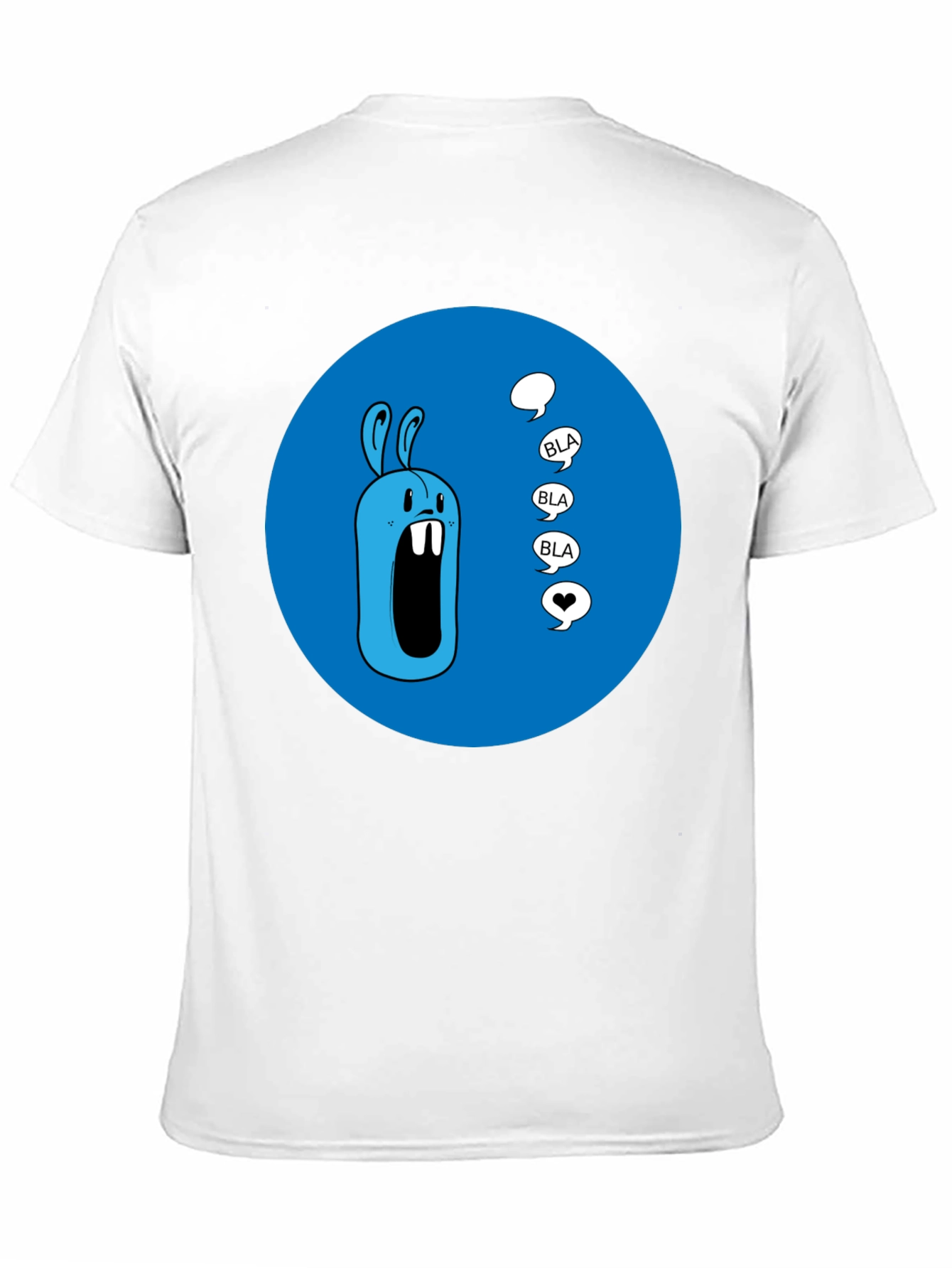 Black Blue Cartoon Rabbit T-Shirt view 11