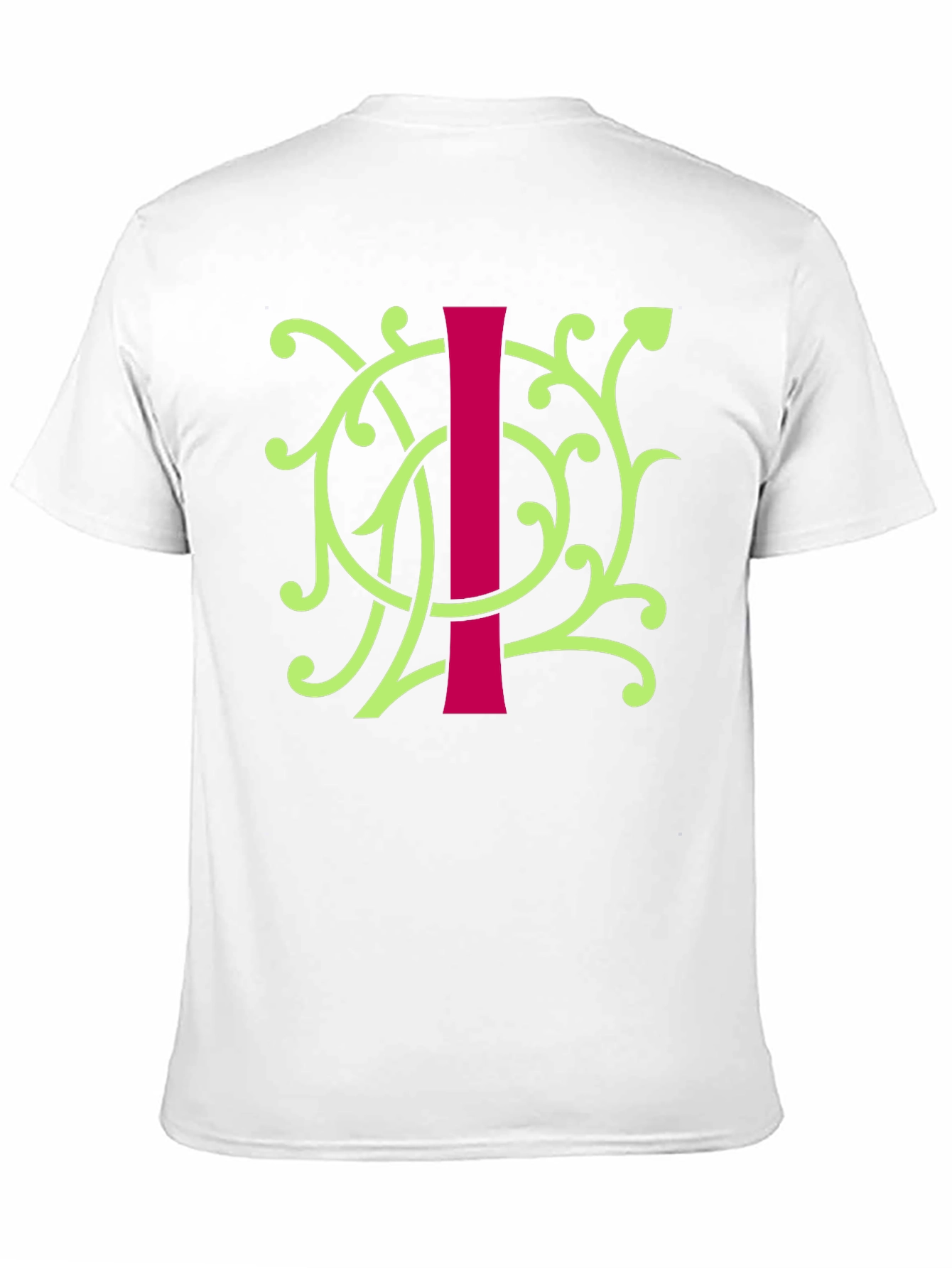 Black Floral Initial 'I' Graphic Tee - Unique Design view 11