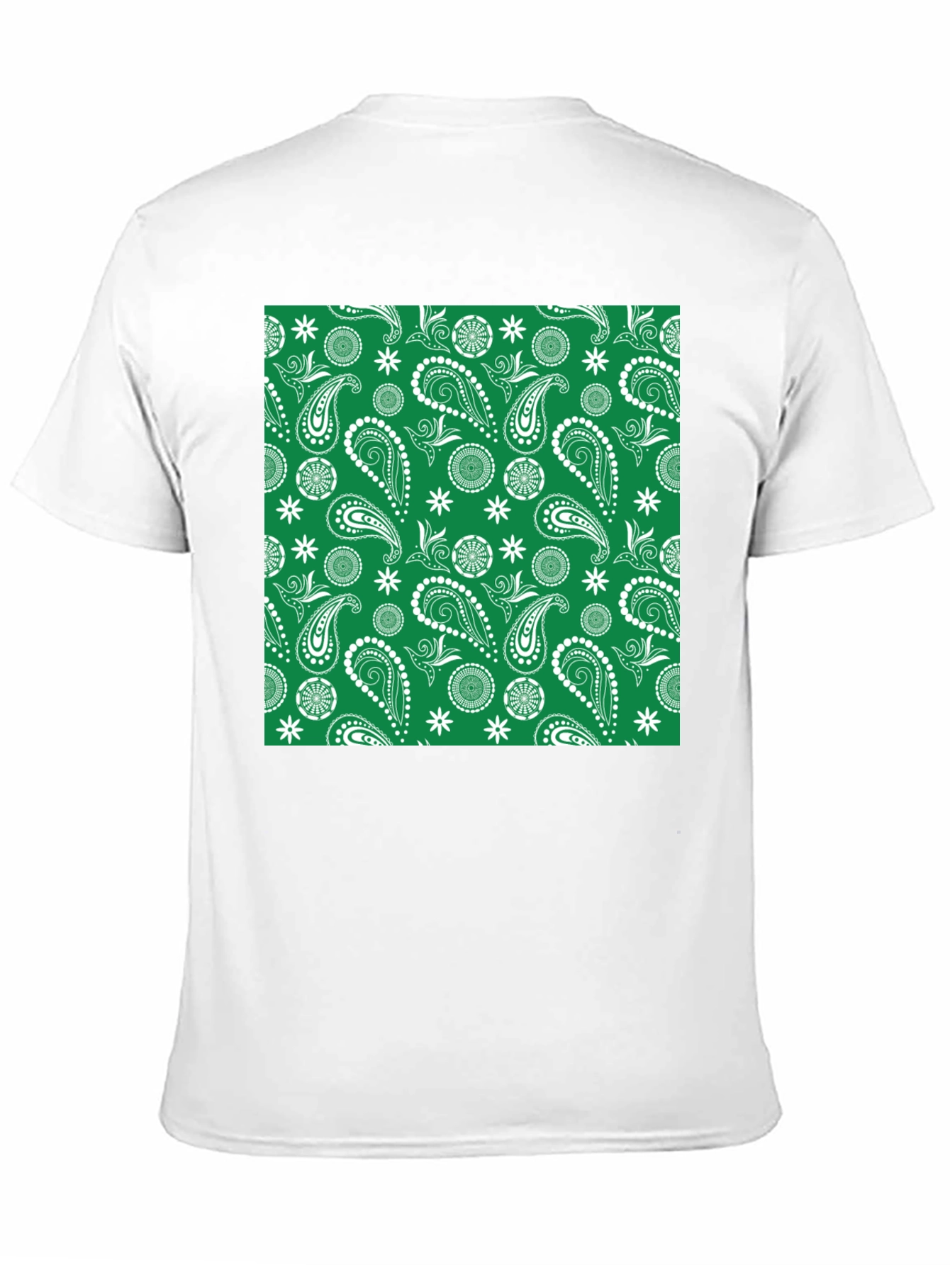 Black Green Paisley Pattern Tee - Casual Comfort view 11