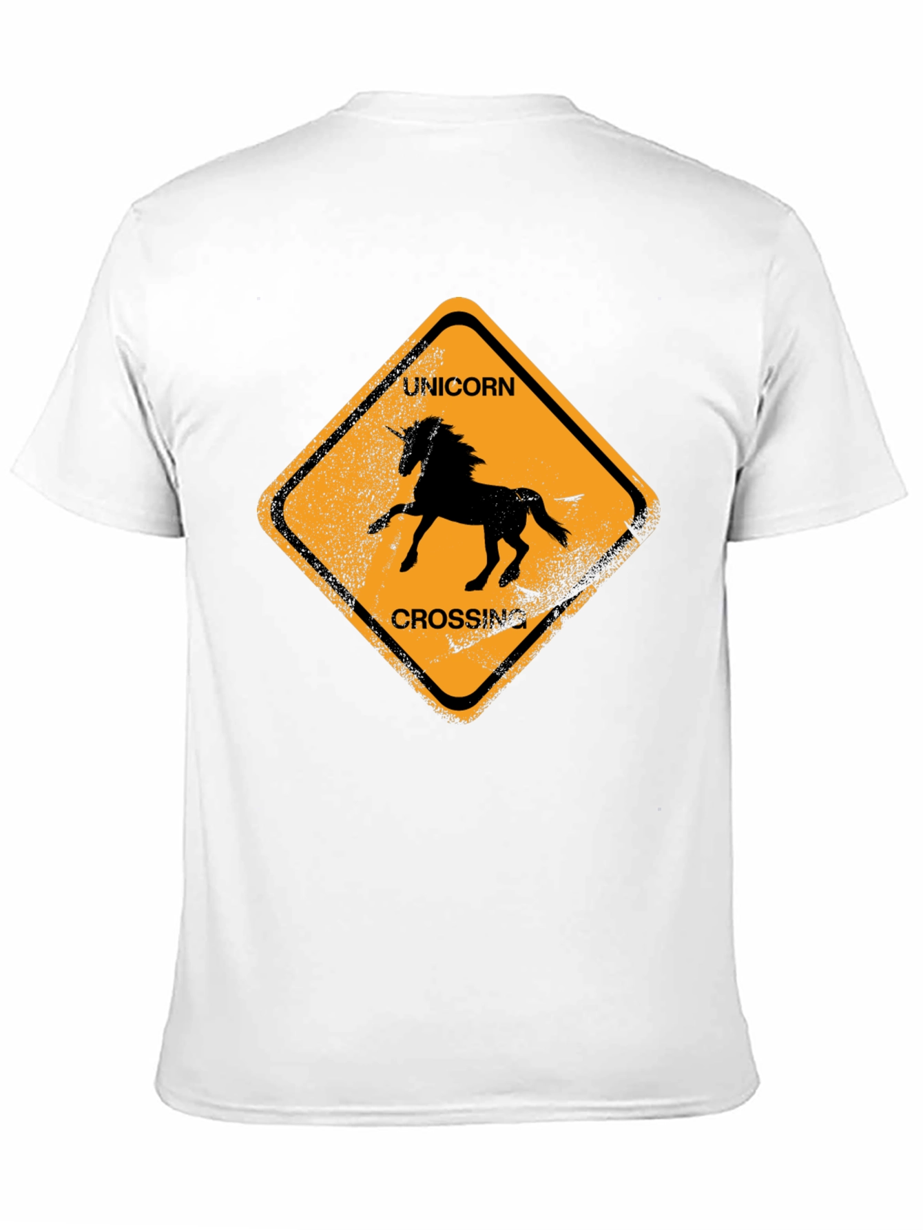 Black Unicorn Crossing Black Cotton T-Shirt view 11