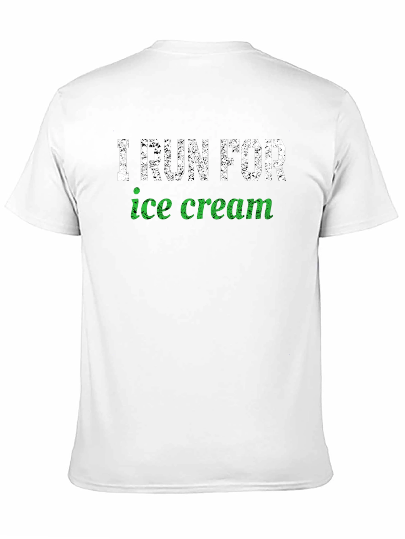 Black I Run For Ice Cream Black Cotton T-Shirt view 11