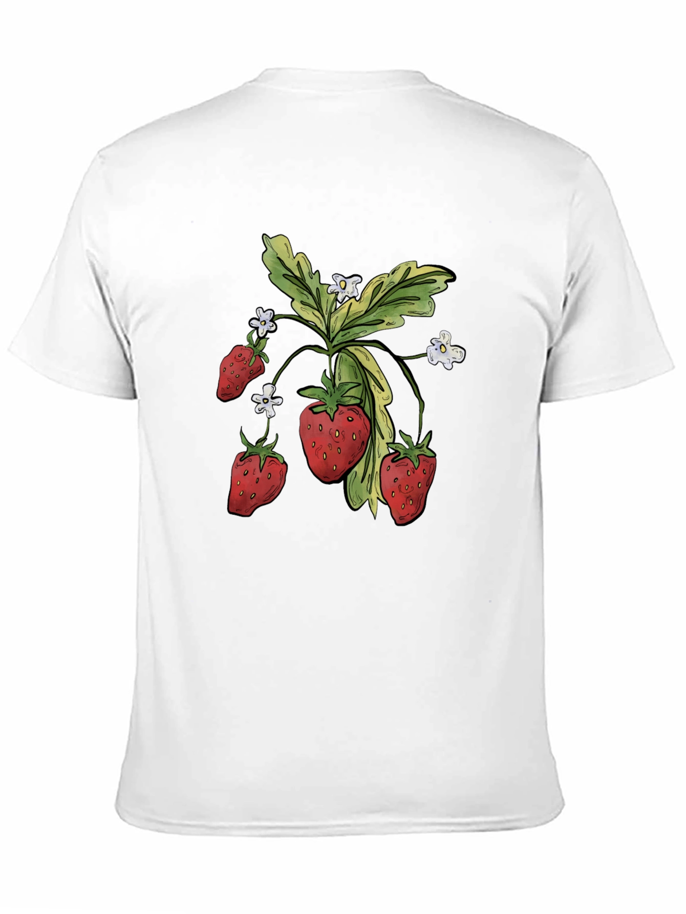 Black Strawberry Graphic Tee - Black Casual T-Shirt view 11