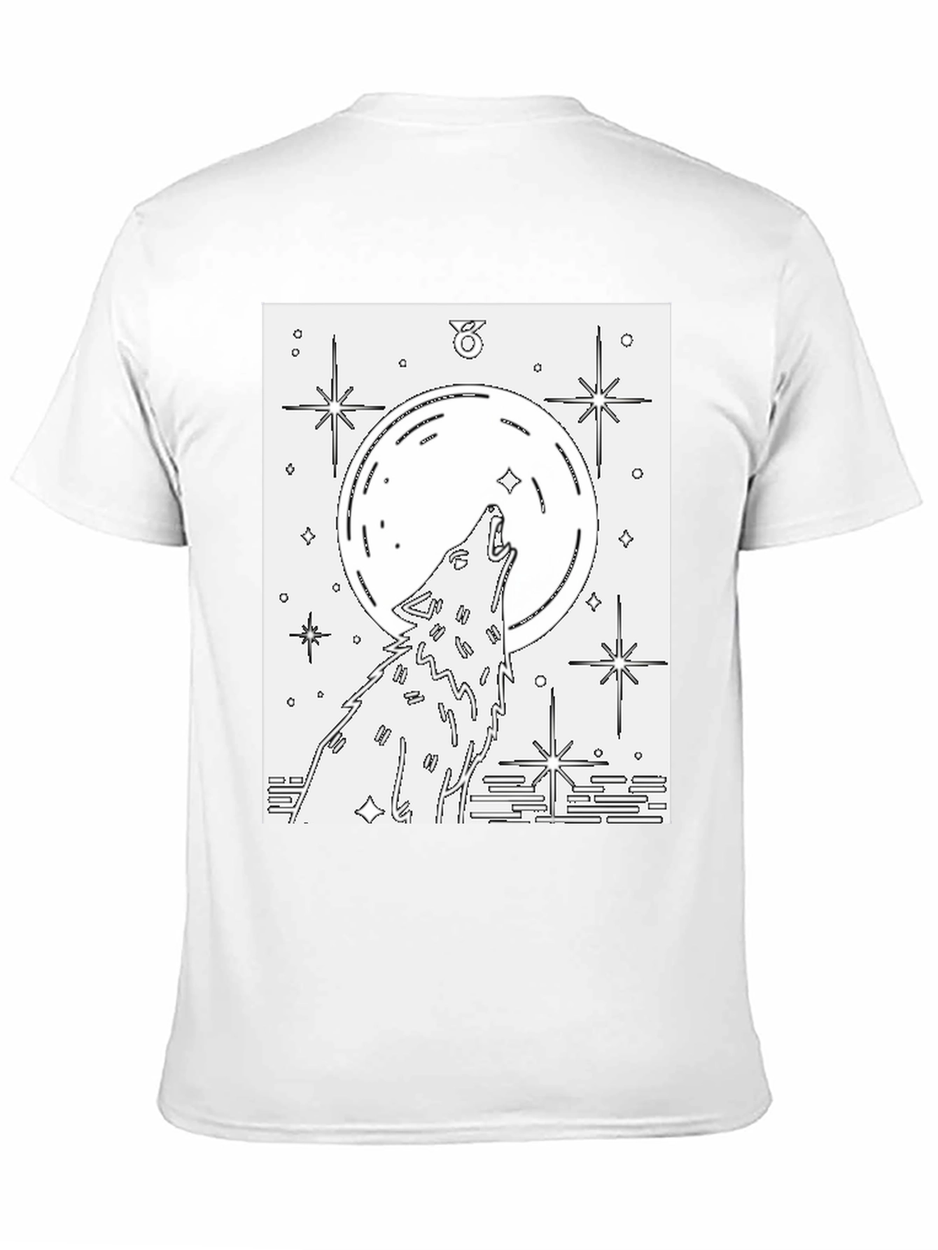 Black Wolf Moon Graphic Tee - Unisex Black Cotton T-Shirt view 11