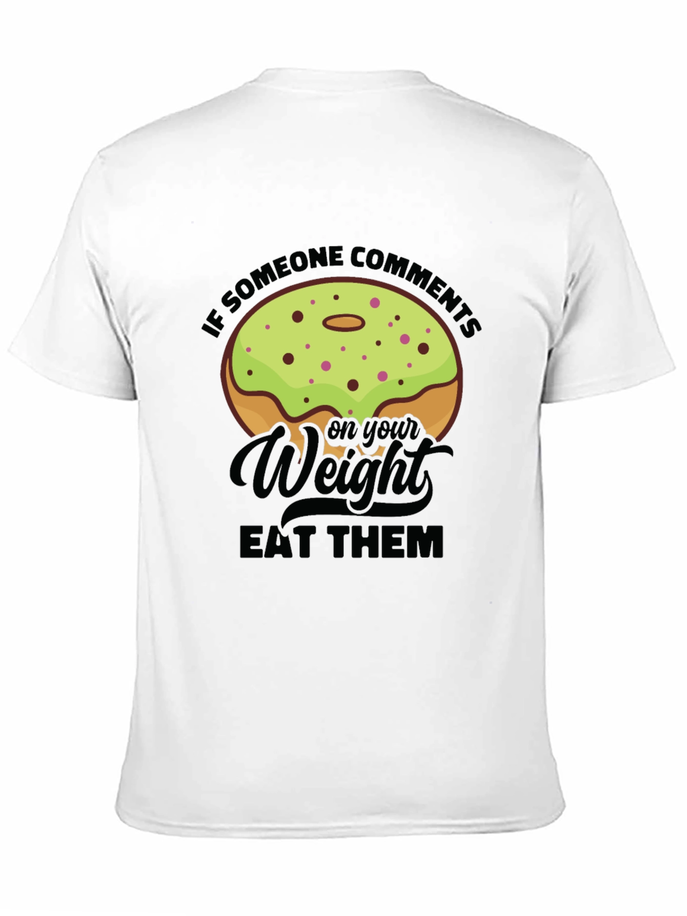 Black Donut Weight Pun Graphic Tee view 11