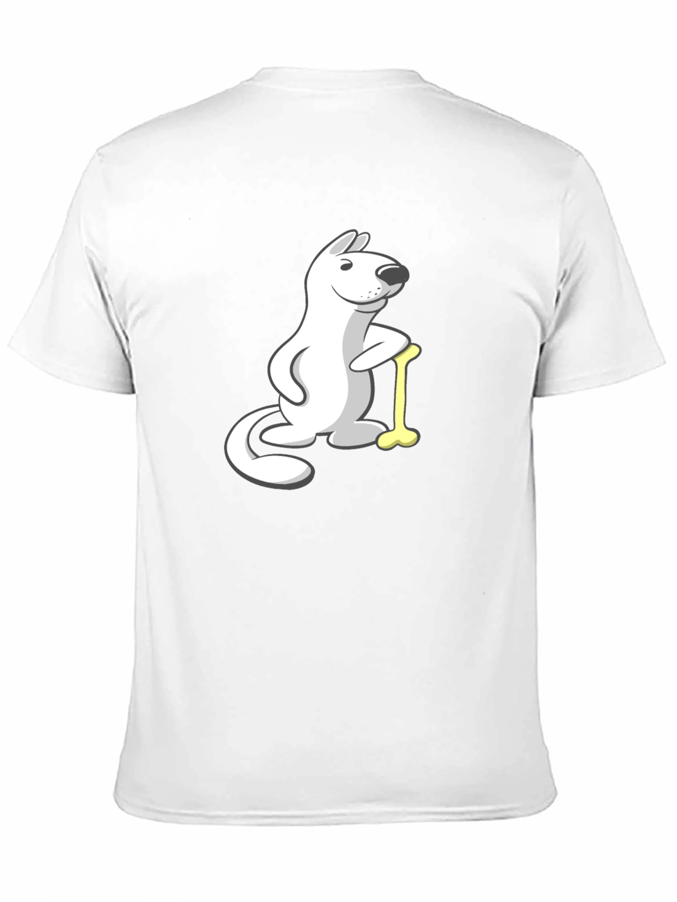 Black Cartoon Dog with Bone T-Shirt view 11