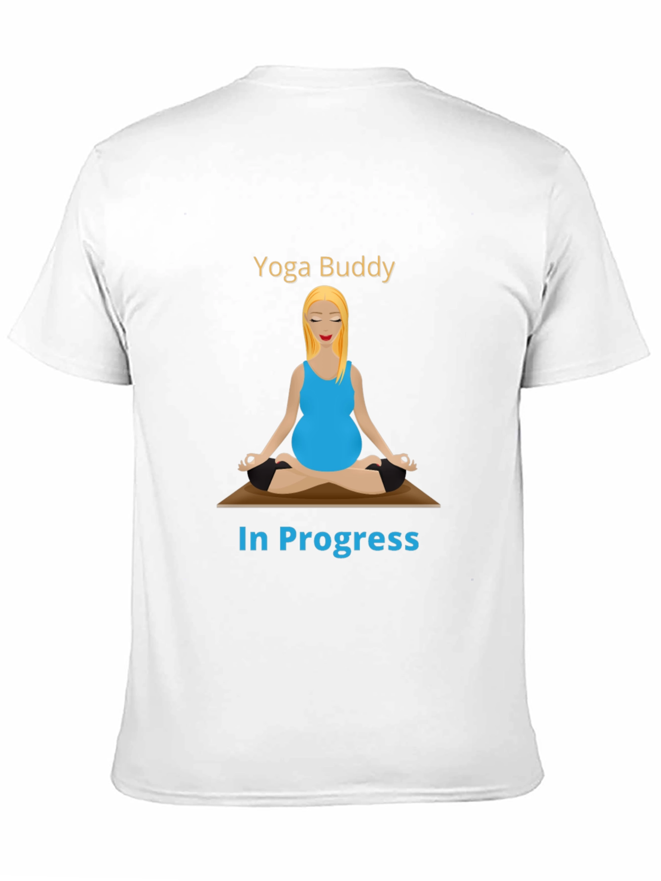 Black Yoga Buddy In Progress Funny T-Shirt view 11