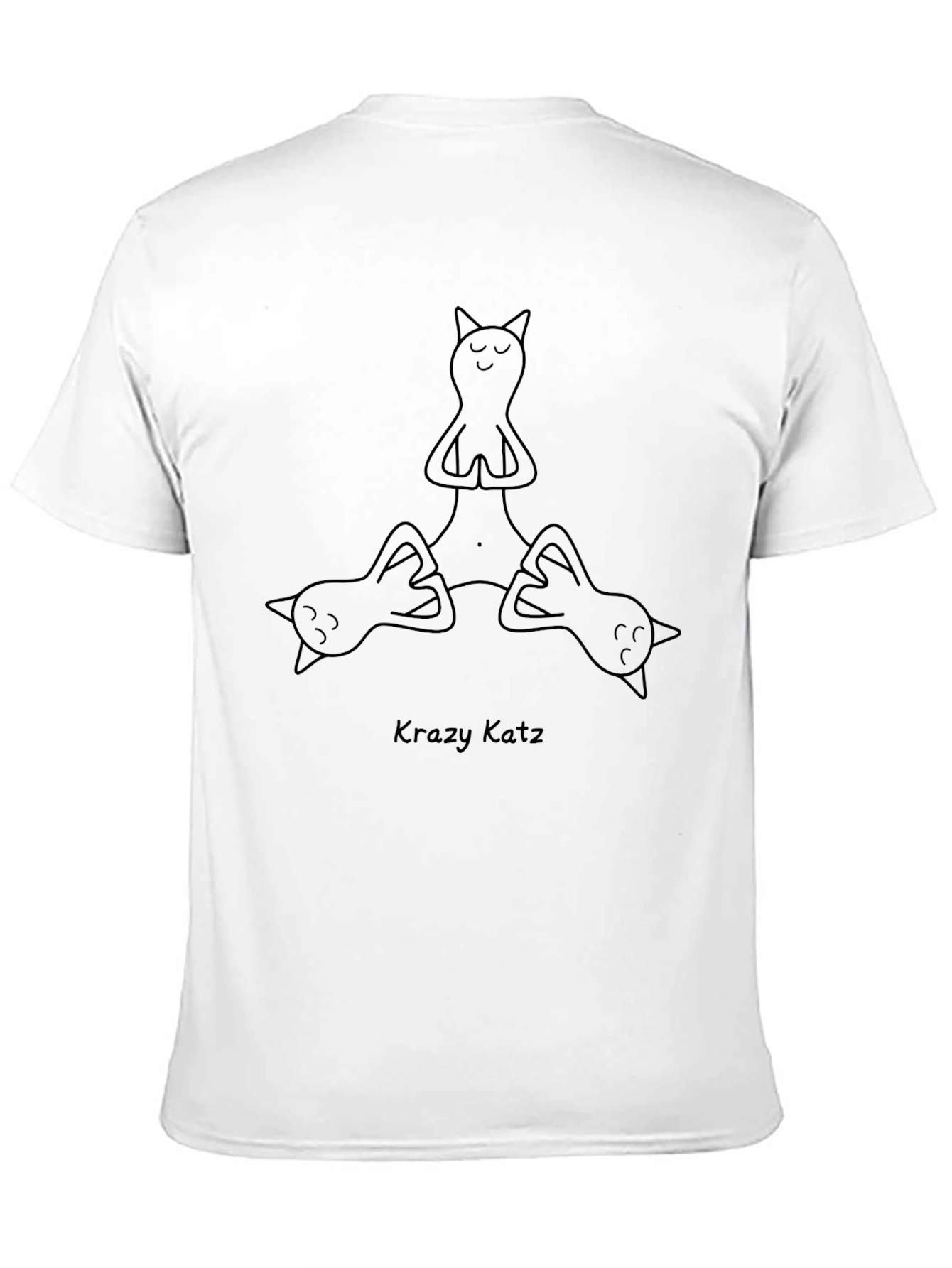 Black Krazy Katz Graphic T-Shirt - Yoga Cats Design view 11