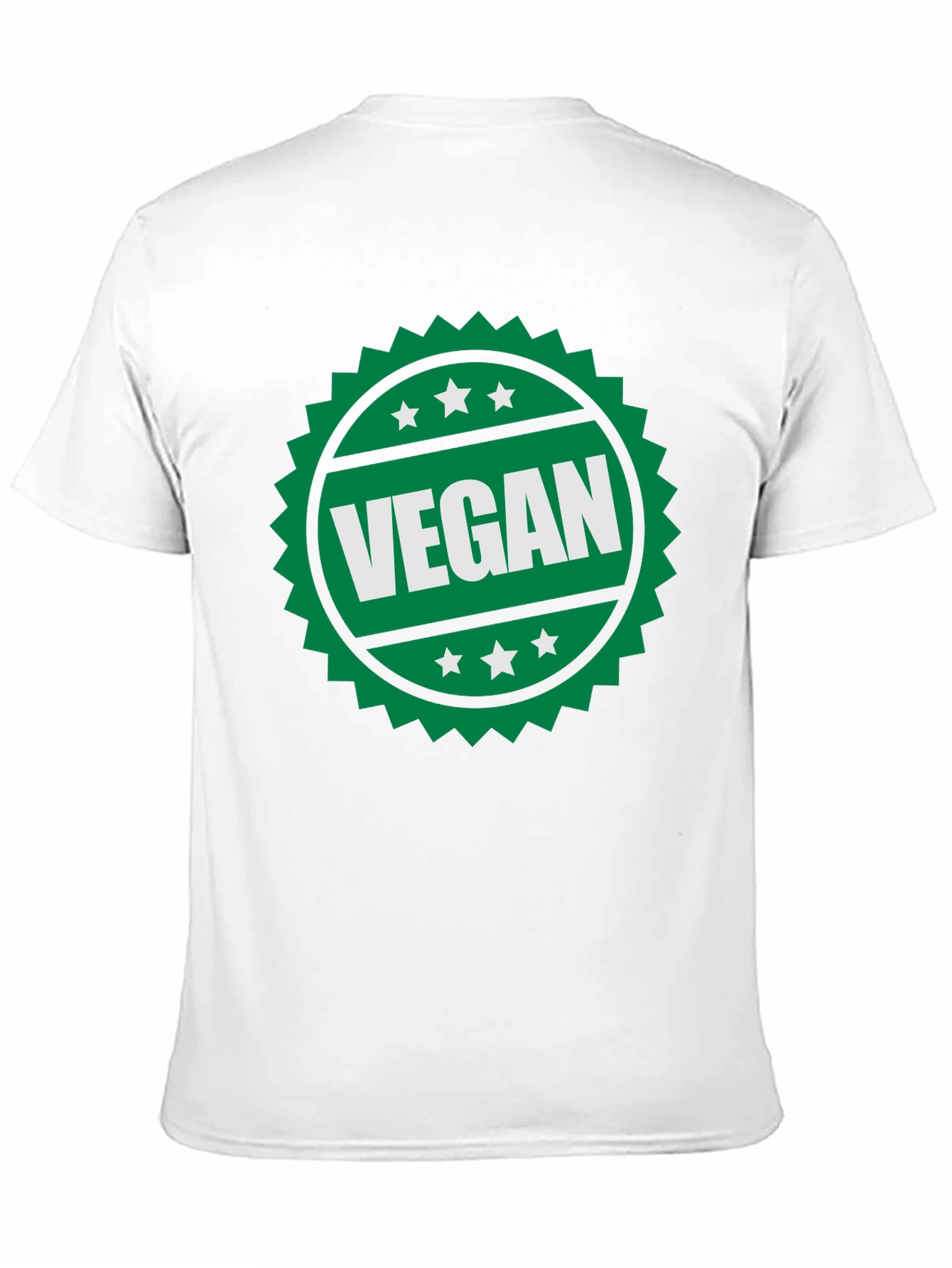 Black Vegan T-Shirt - Green Badge Design view 11