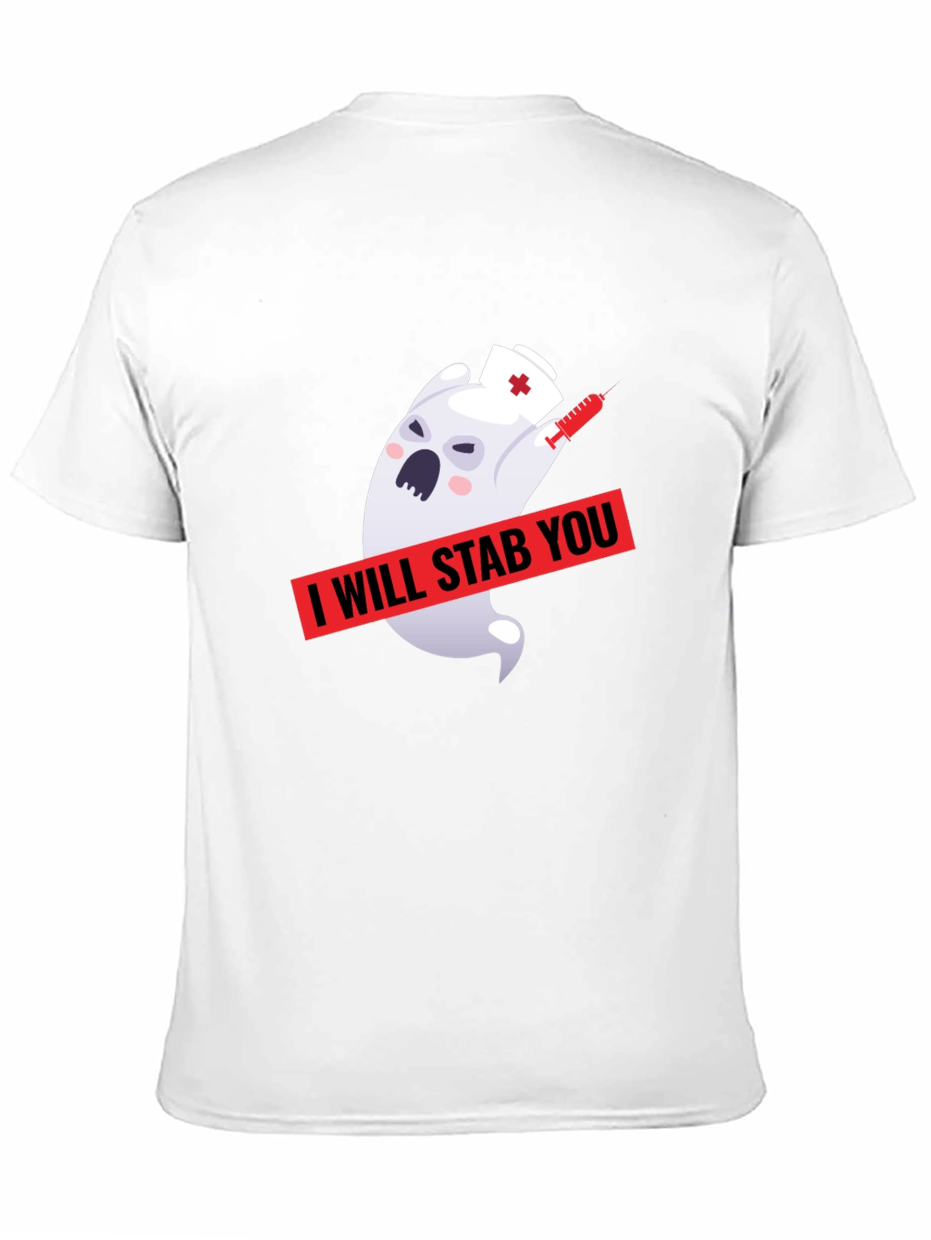 Black Funny Ghost Nurse I Will Stab You Graphic T-Shirt view 11