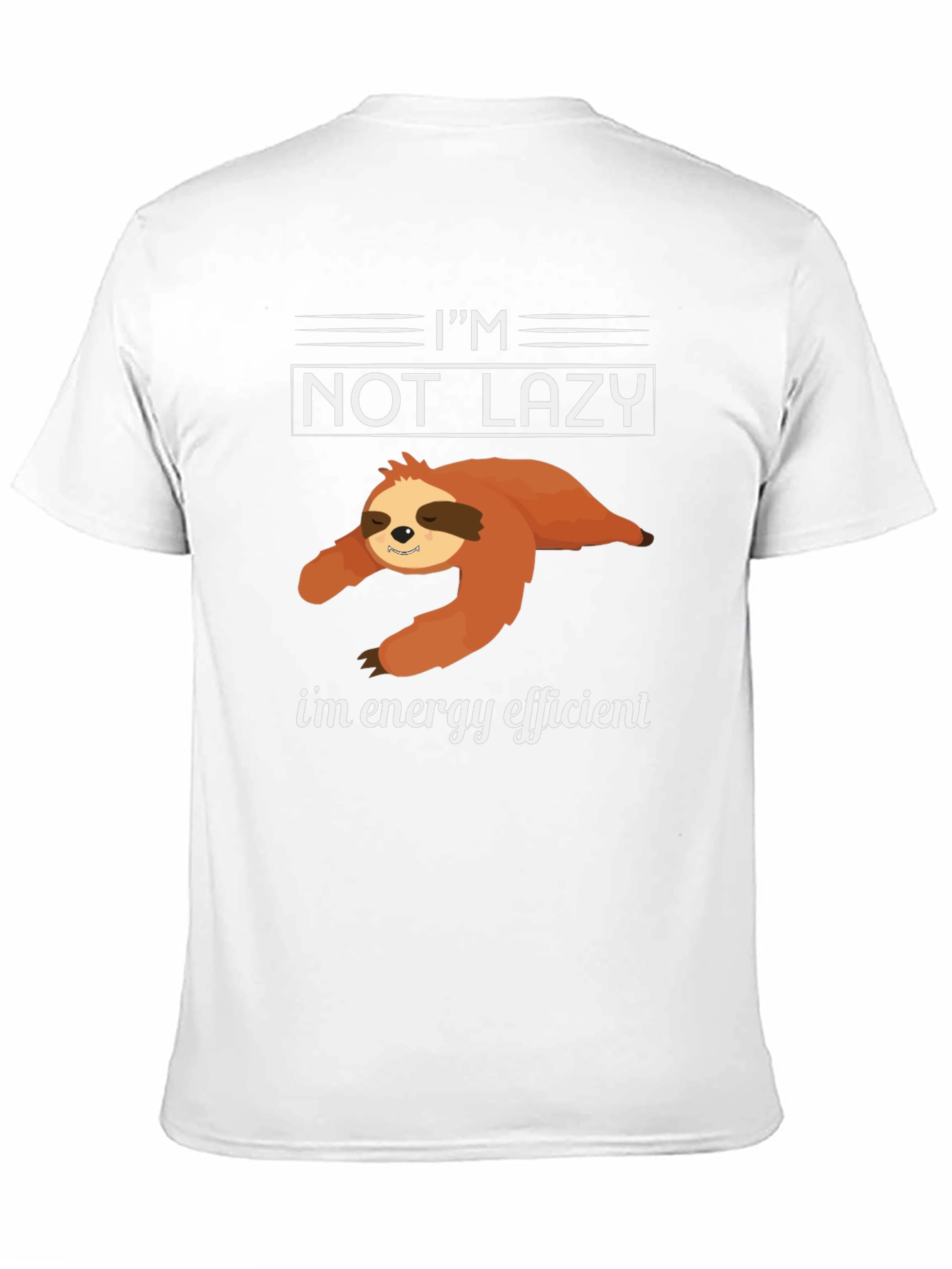 Black Funny Sloth Energy Efficient Graphic Tee view 11