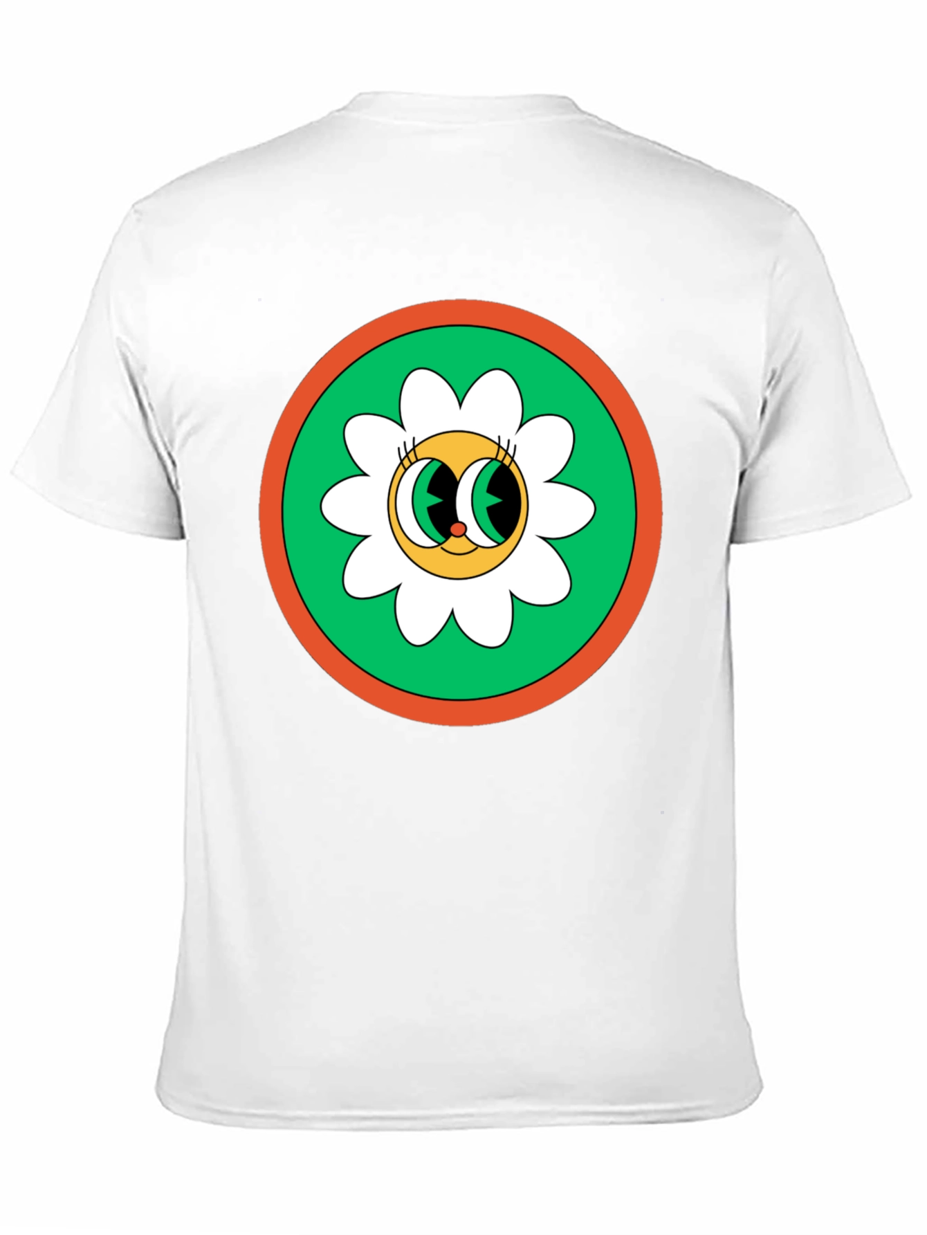 Black Retro Flower Power Graphic Tee - Black Cotton Blend view 11