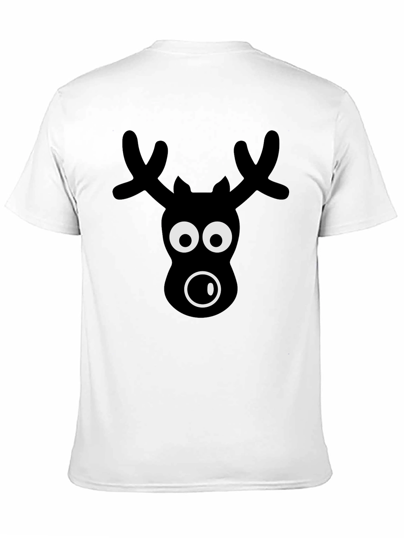 Black Funny Reindeer Graphic Tee - Black Novelty Christmas Shirt view 11