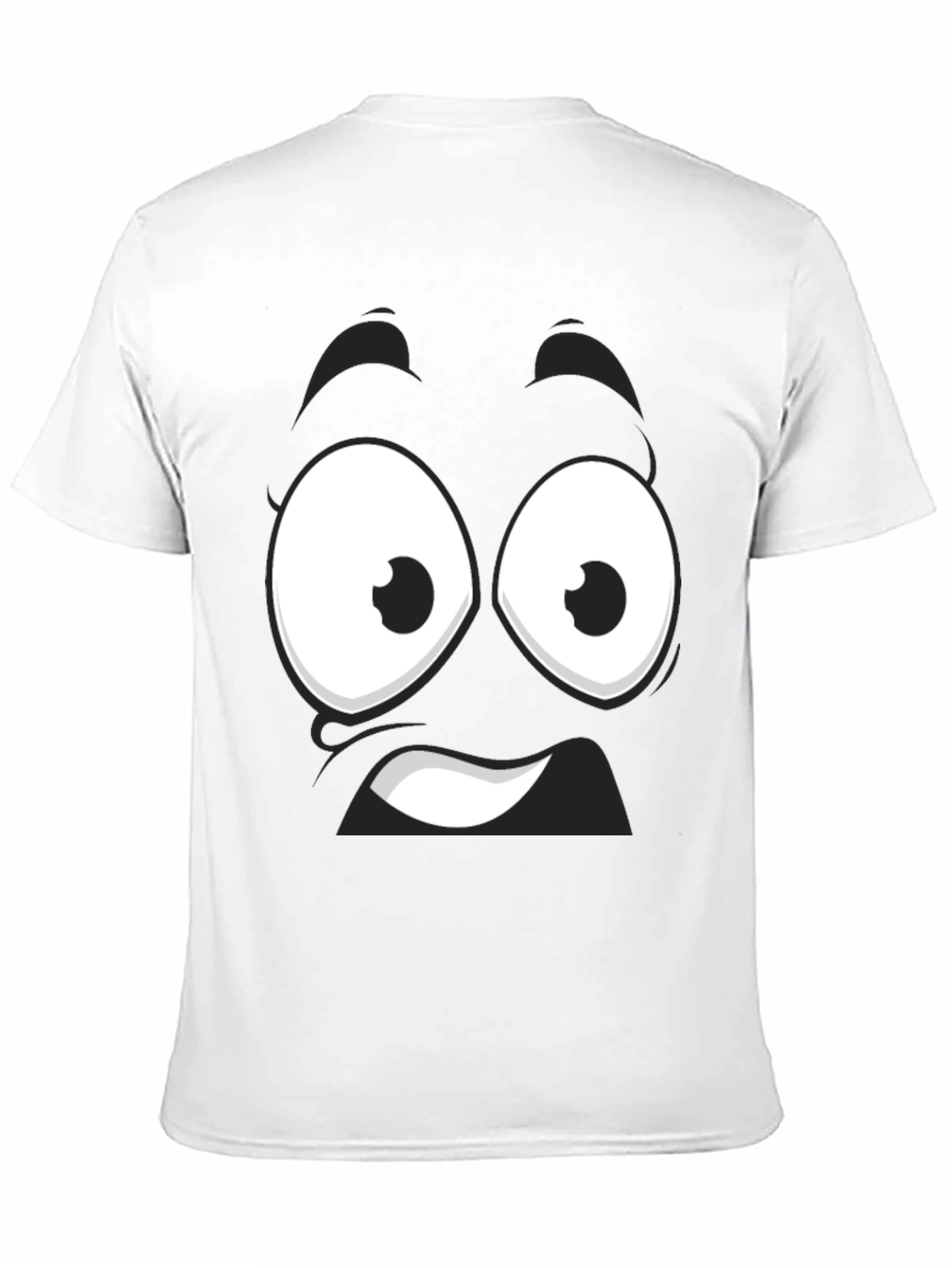 Black Funny Cartoon Face Black T-Shirt view 11
