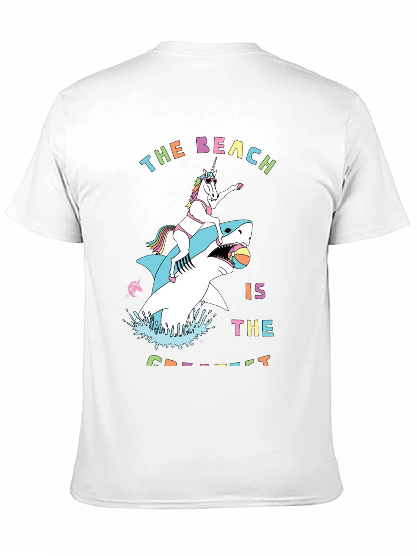 Black Unicorn Shark T-Shirt - The Beach is The Greatest view 11