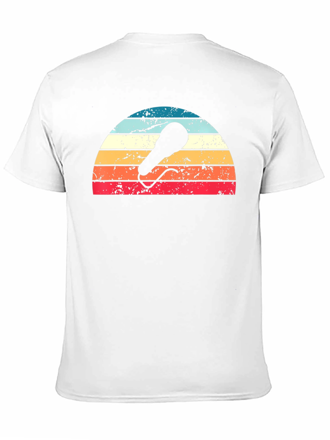 Black Retro Microphone T-Shirt - Vintage Style Tee view 11