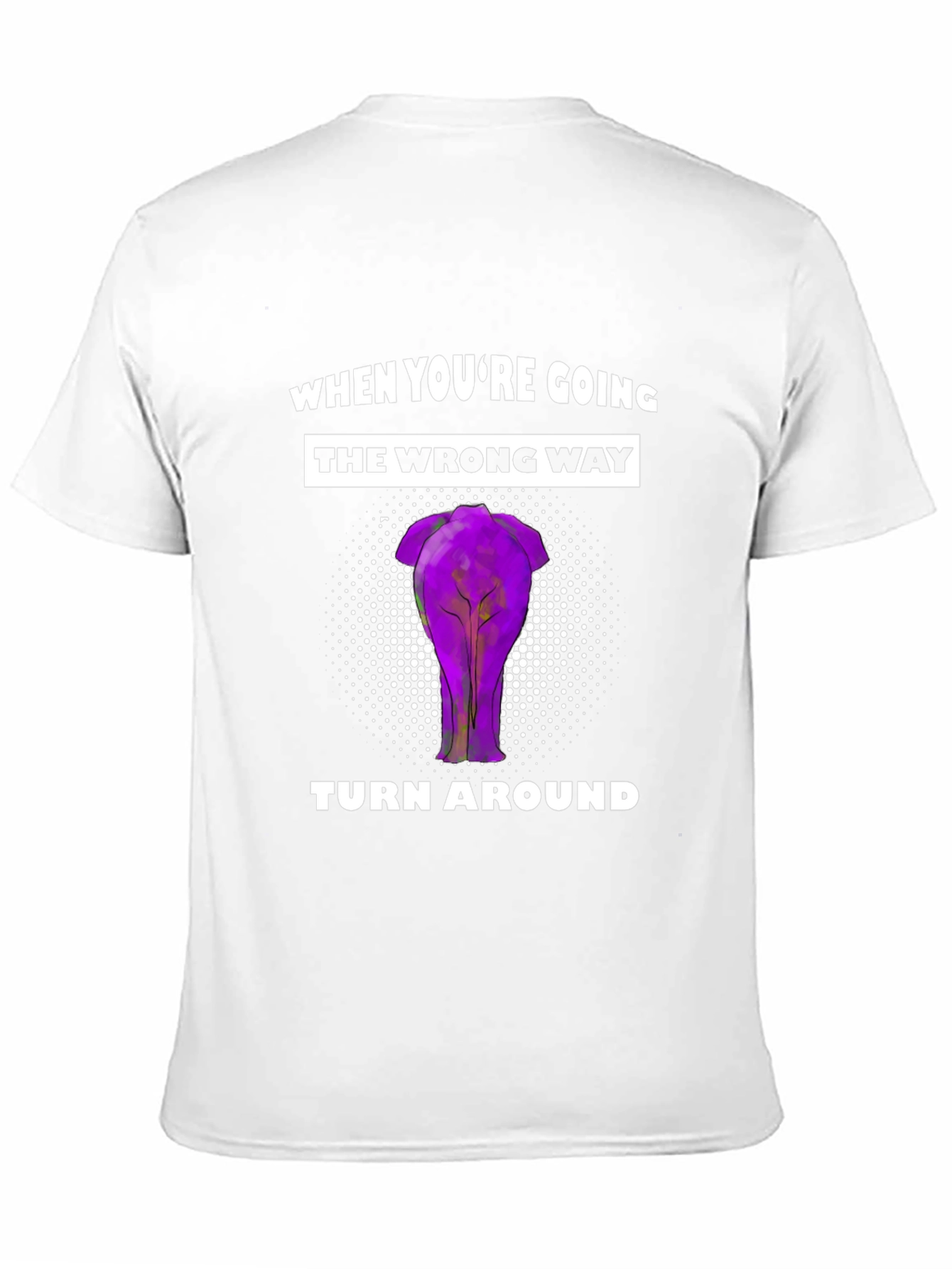 Black Funny Elephant Backside T-Shirt - Turn Around view 11