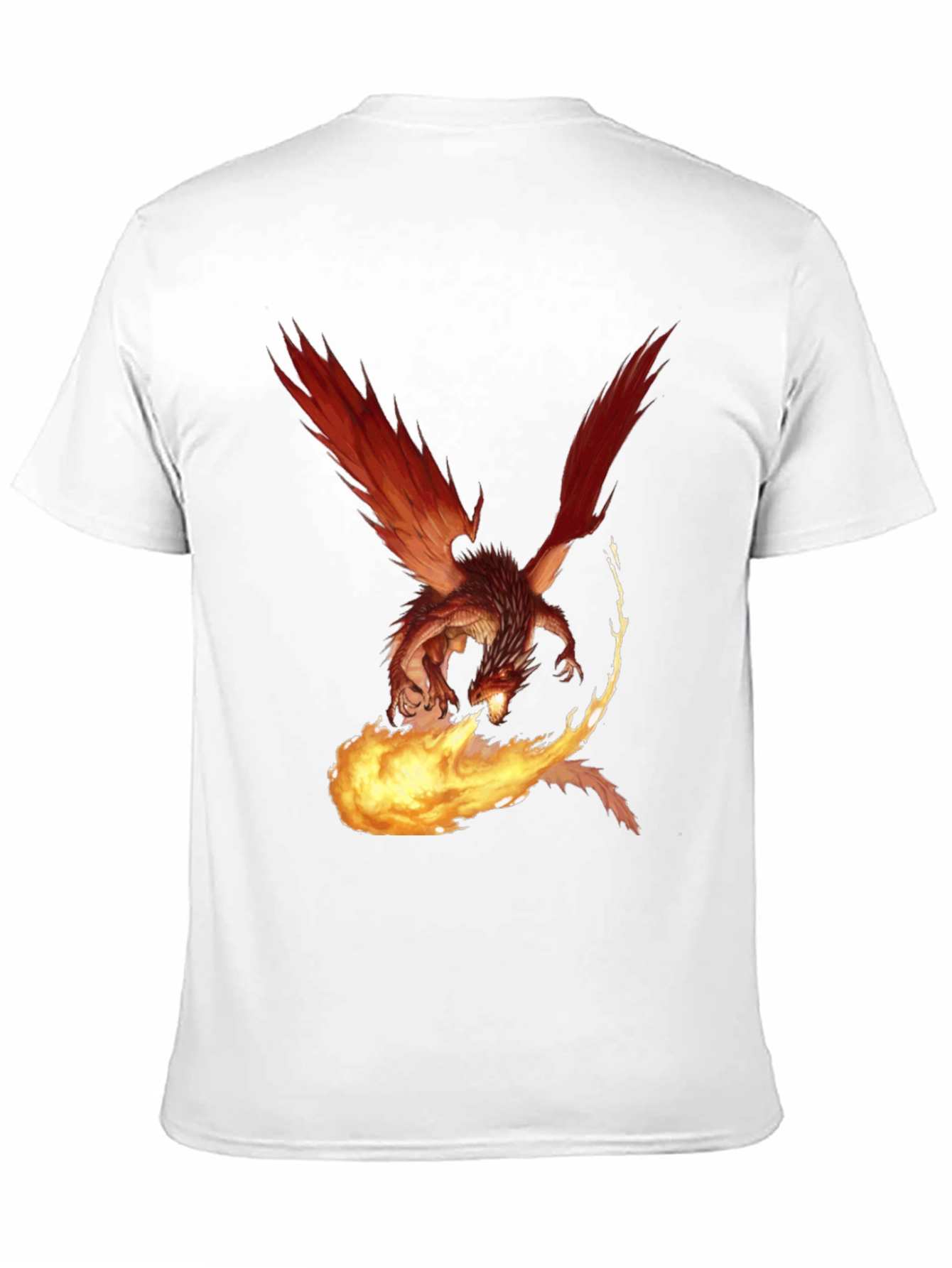 Black Fiery Dragon Graphic Tee - Black Cotton T-Shirt view 11