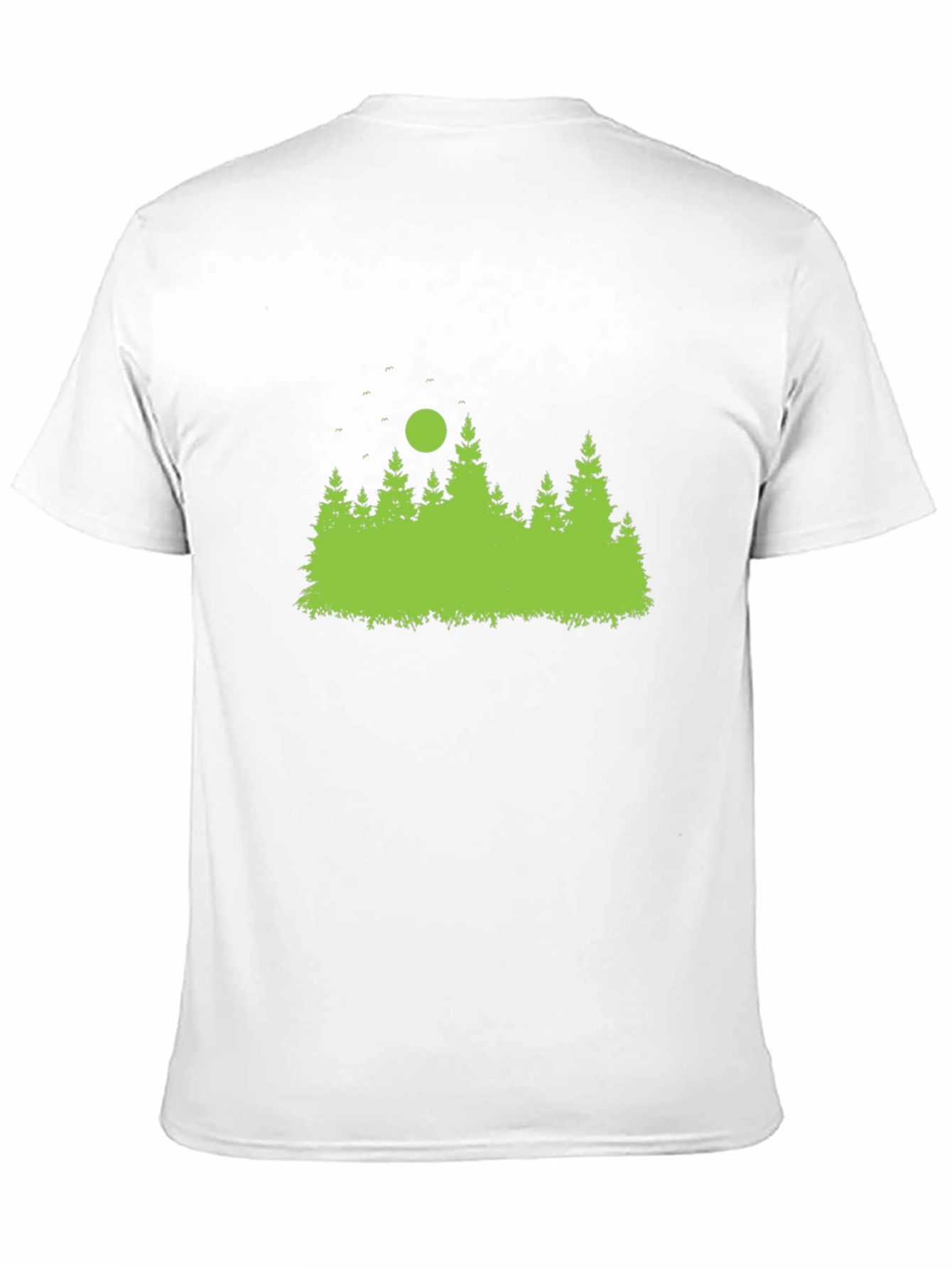 Black Green Forest Print Black T-Shirt view 11
