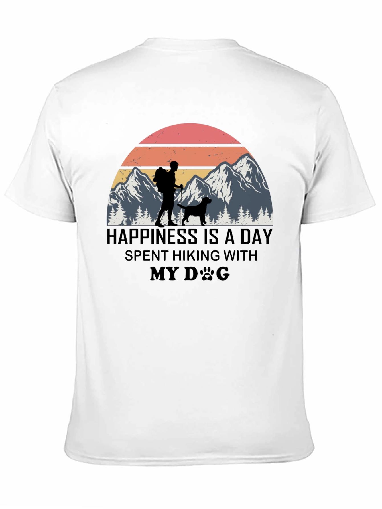 Black Happiness is Hiking with My Dog T-Shirt view 11