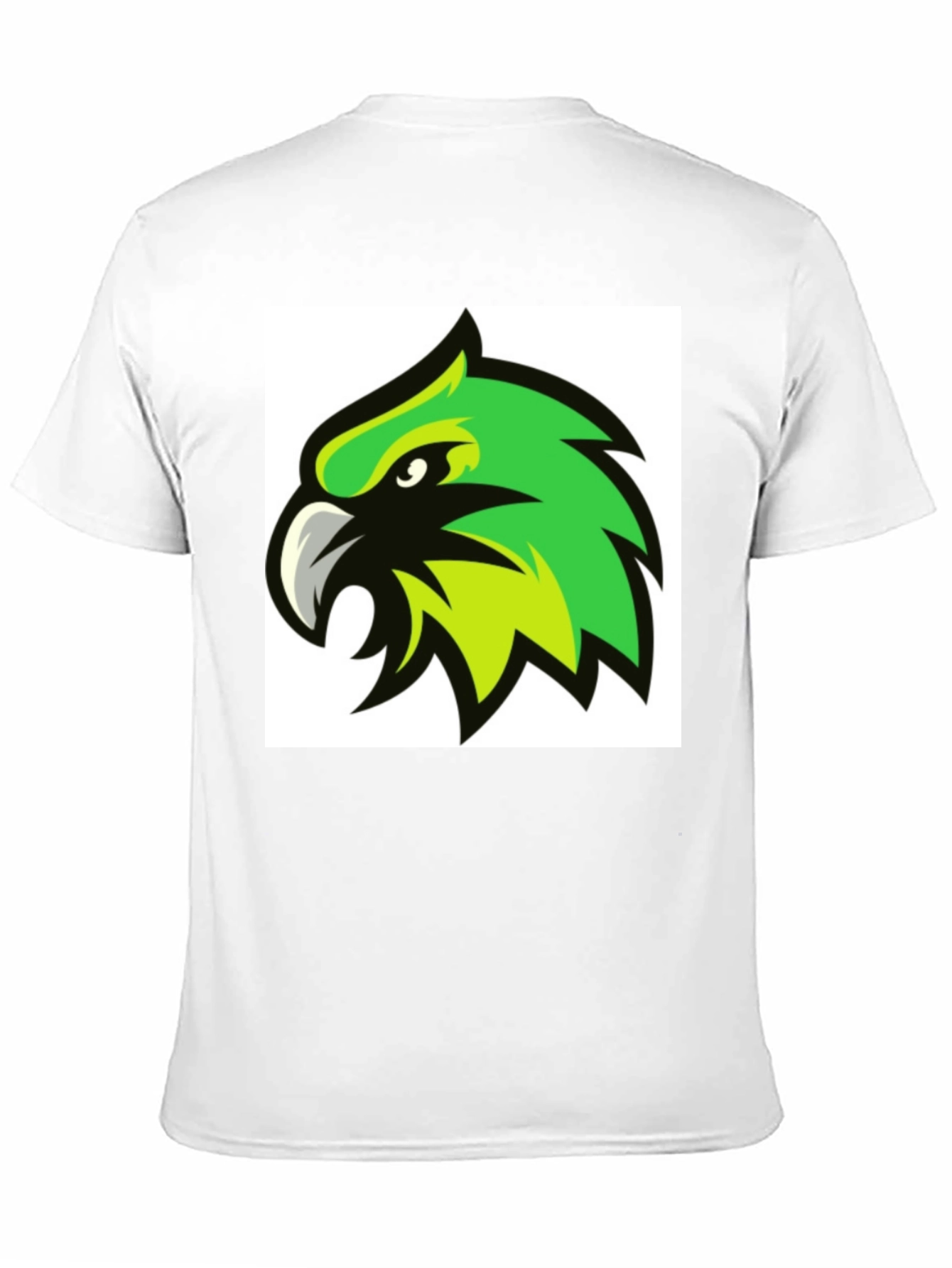 Black Bold Black T-Shirt with Green Hawk Graphic view 11