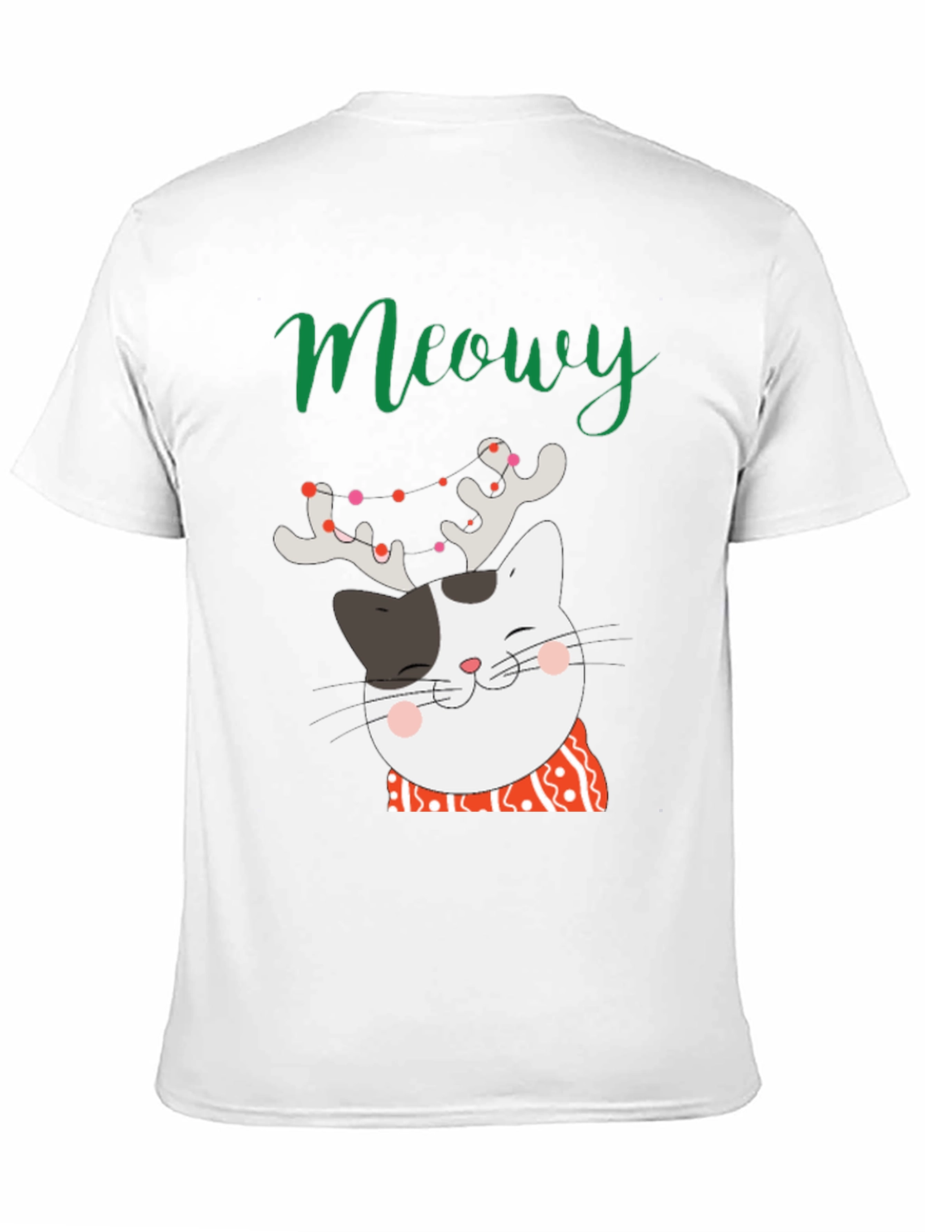 Black Meowy Christmas Cat T-Shirt view 11