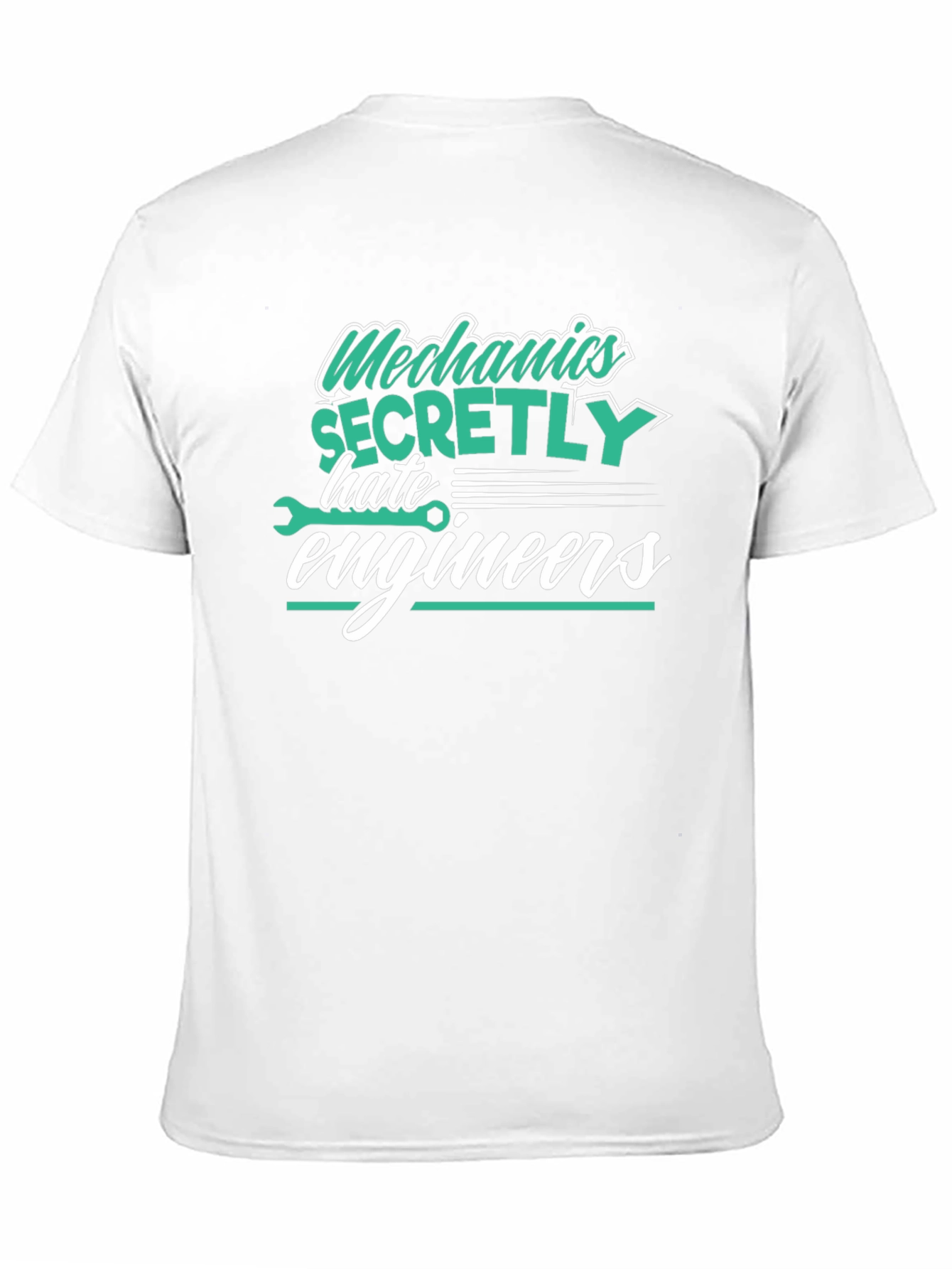 Black Mechanics Hate Engineers Black Graphic T-Shirt view 11