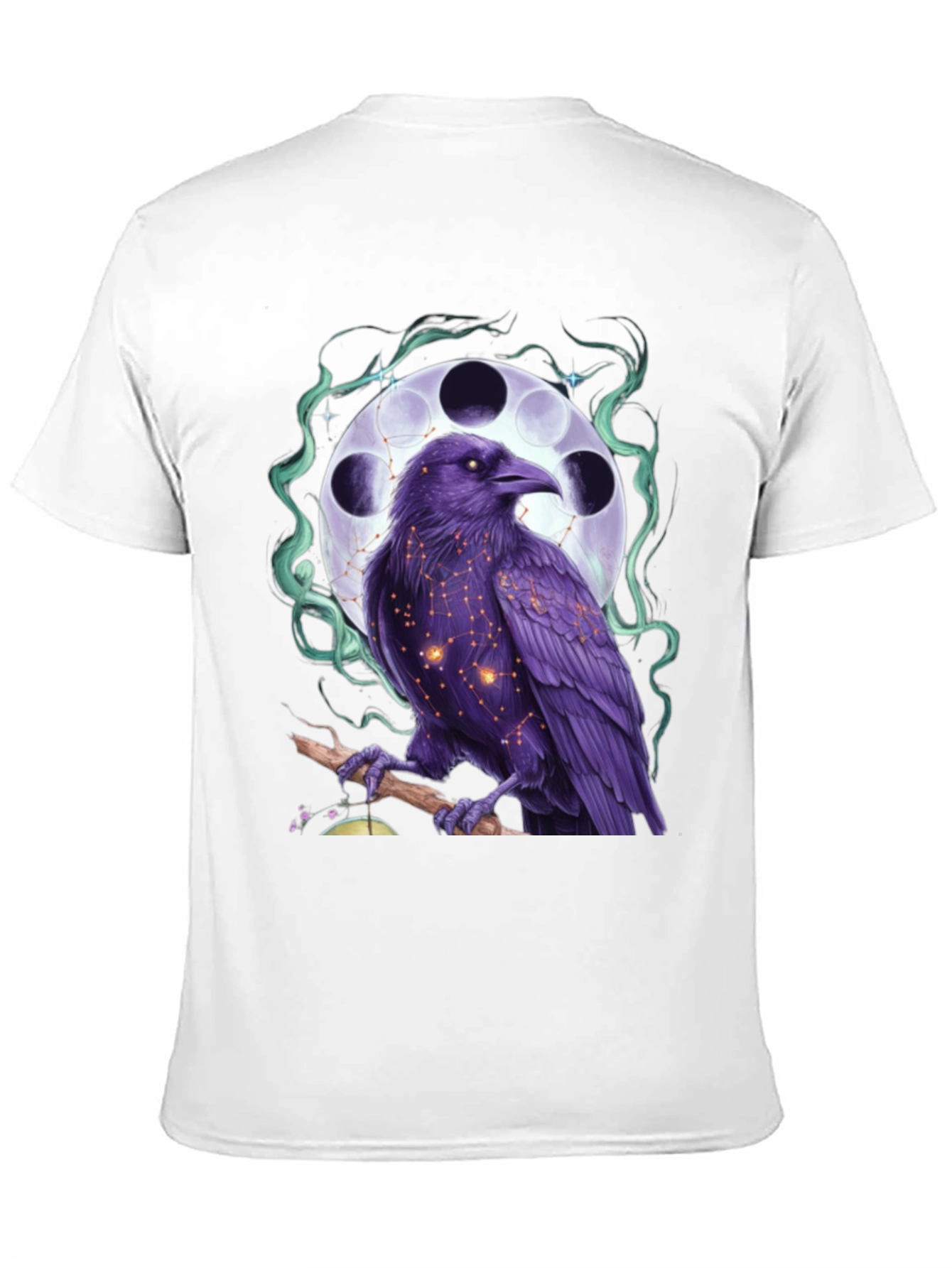 Black Raven Moon Phase Graphic Tee view 11