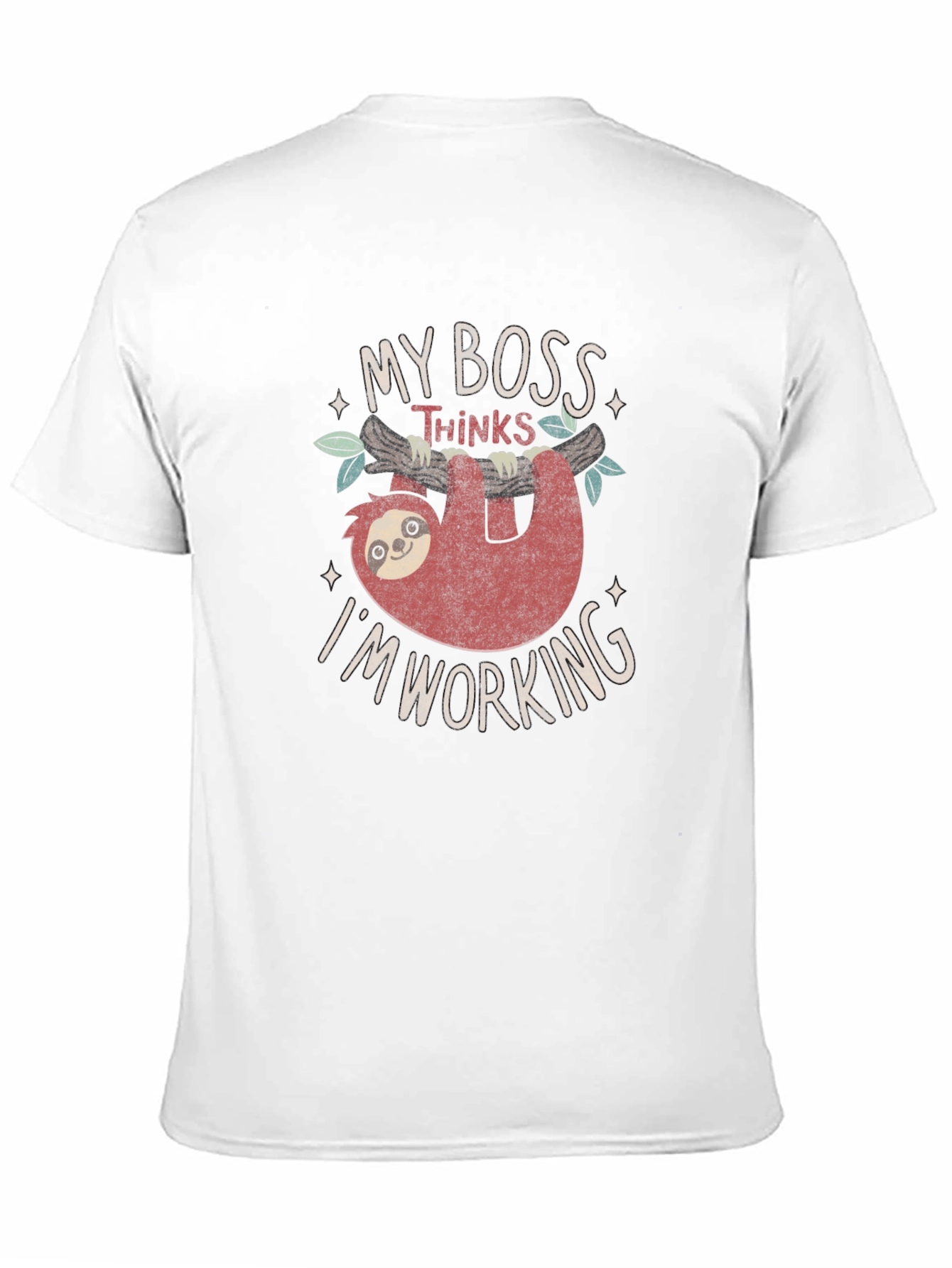 Funny Sloth My Boss Thinks I'm Working T-Shirt - 11