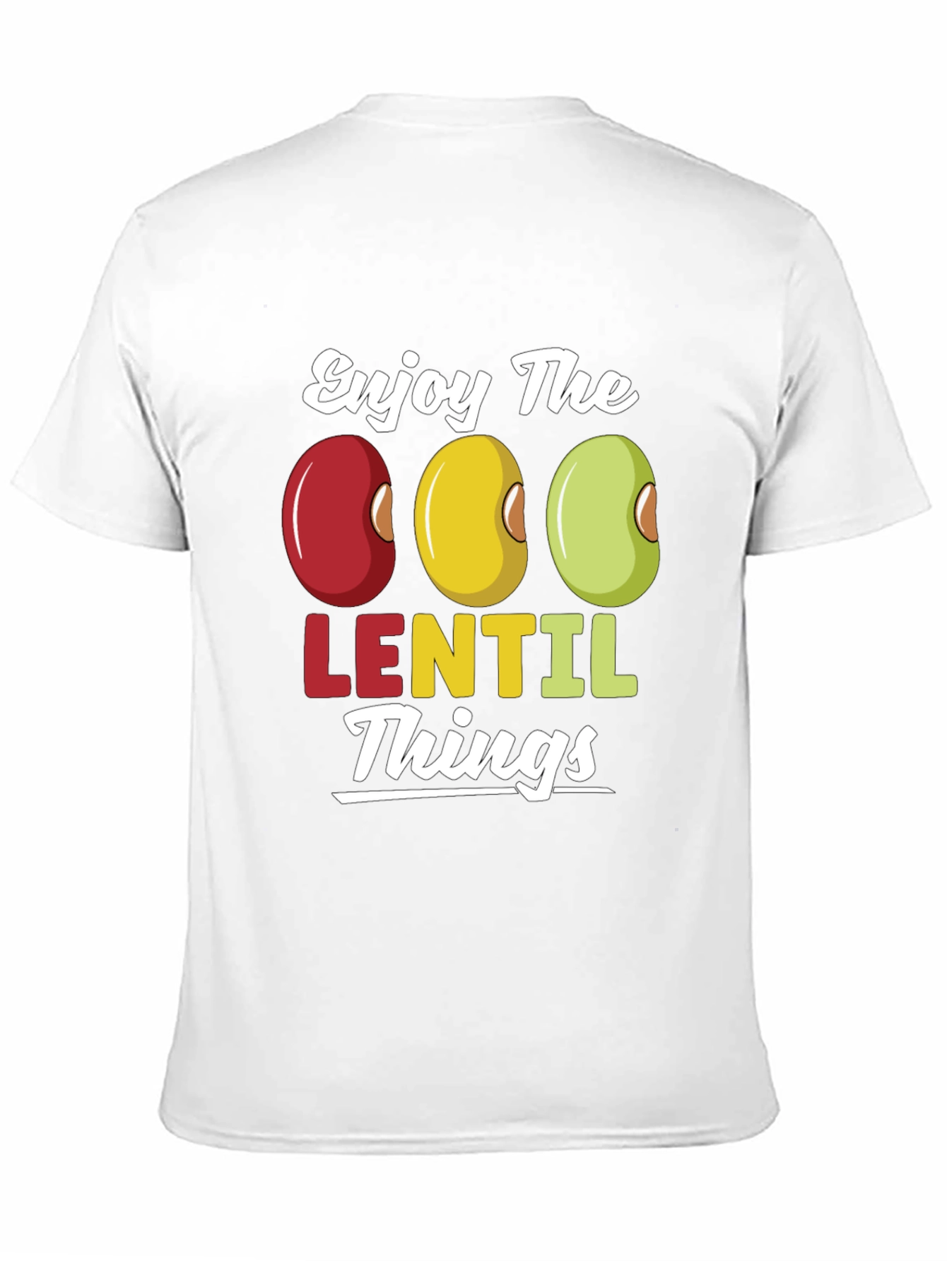 Black Enjoy Lentil Things T-Shirt - Funny Foodie Tee view 11